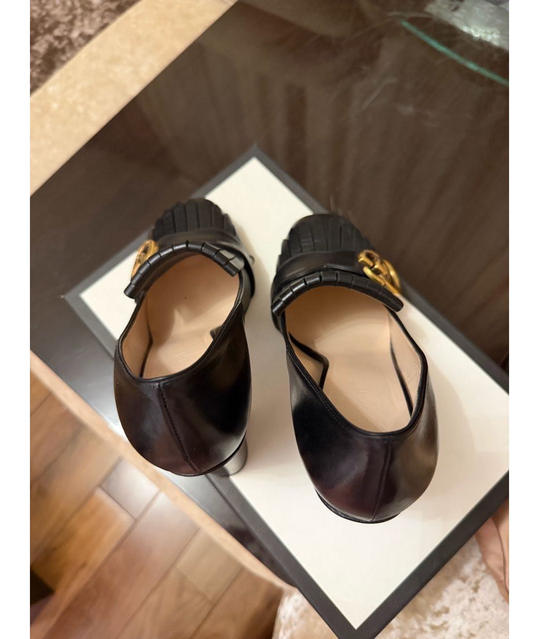 GUCCI Черные кожаные туфли, фото 3