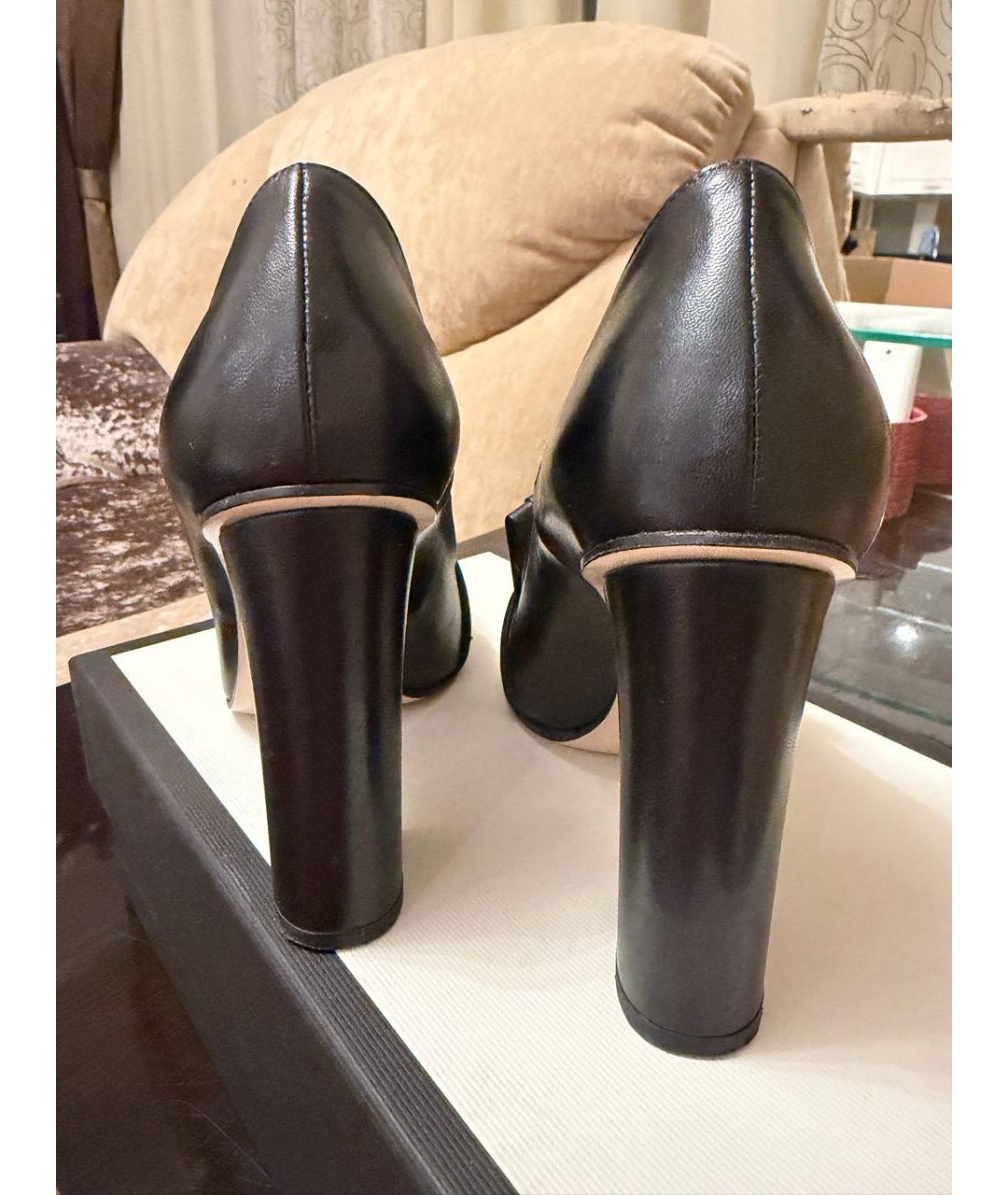 GUCCI Черные кожаные туфли, фото 4