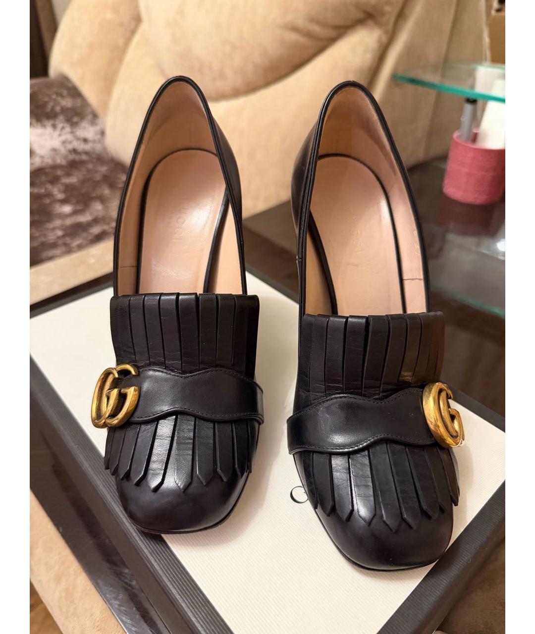 GUCCI Черные кожаные туфли, фото 2