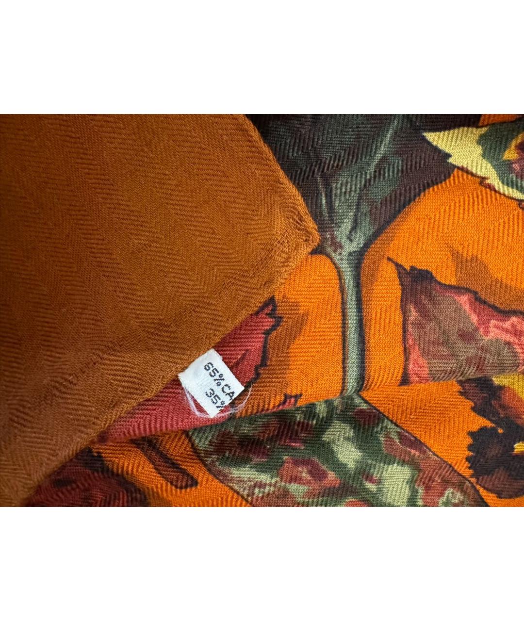 HERMES Оранжевый кашемировый платок, фото 5