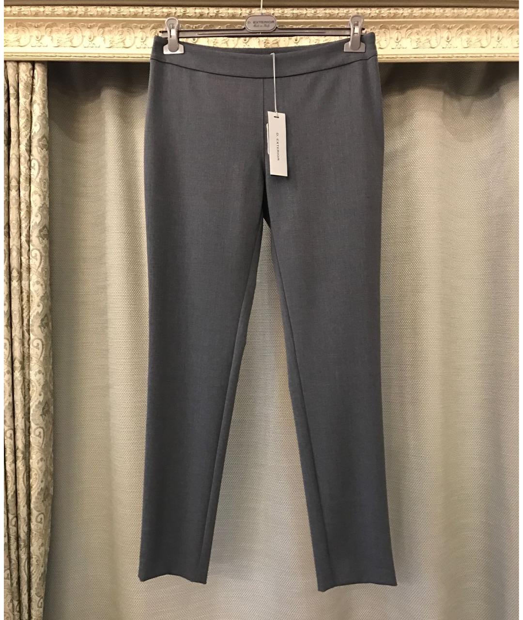 D.EXTERIOR Серые шерстяные прямые брюки, фото 9