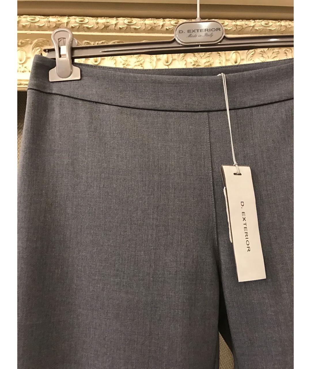 D.EXTERIOR Серые шерстяные прямые брюки, фото 2