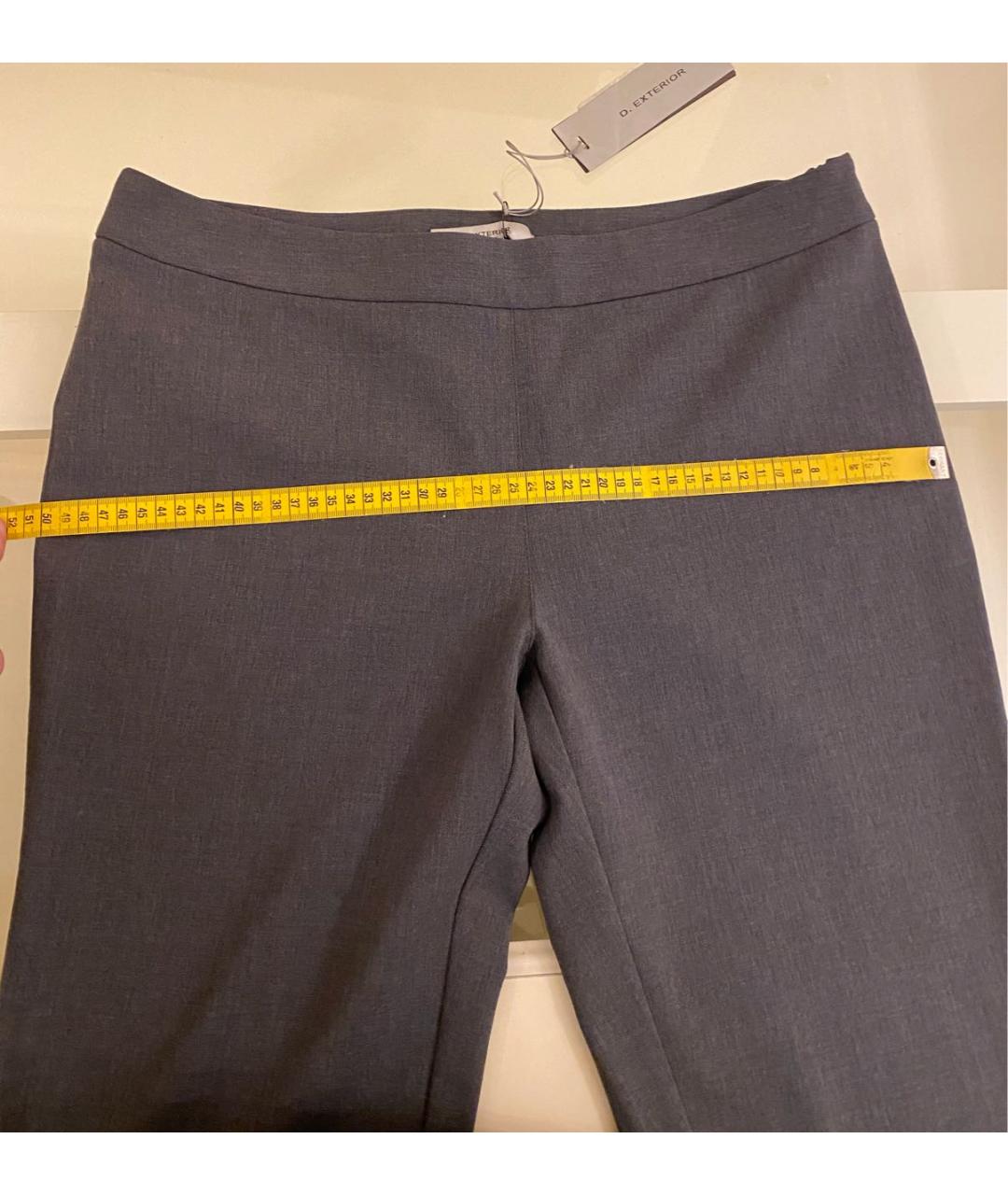 D.EXTERIOR Серые шерстяные прямые брюки, фото 6