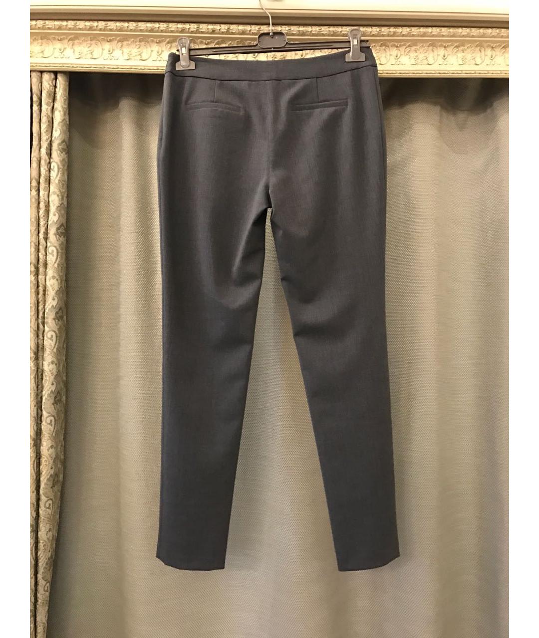 D.EXTERIOR Серые шерстяные прямые брюки, фото 3