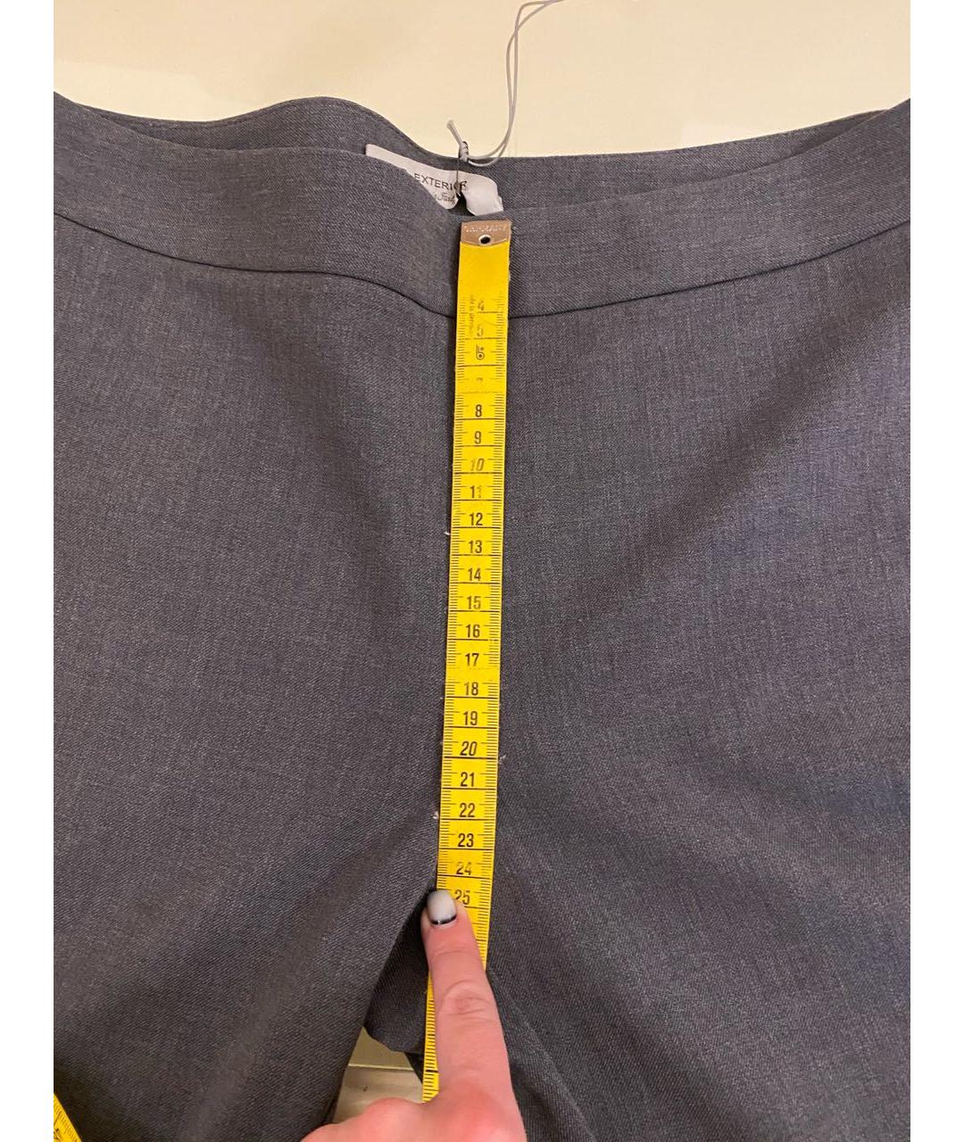 D.EXTERIOR Серые шерстяные прямые брюки, фото 8
