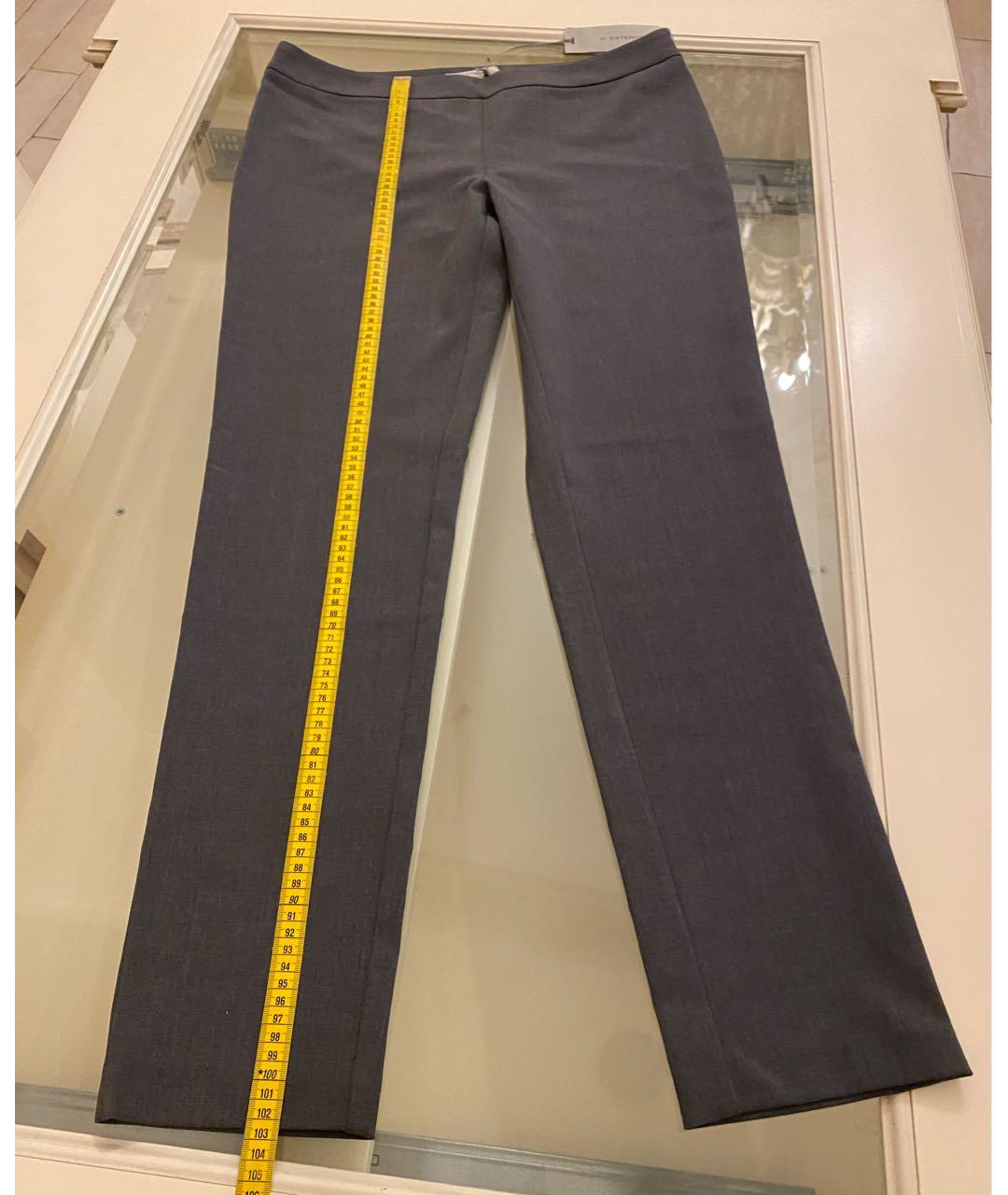 D.EXTERIOR Серые шерстяные прямые брюки, фото 7