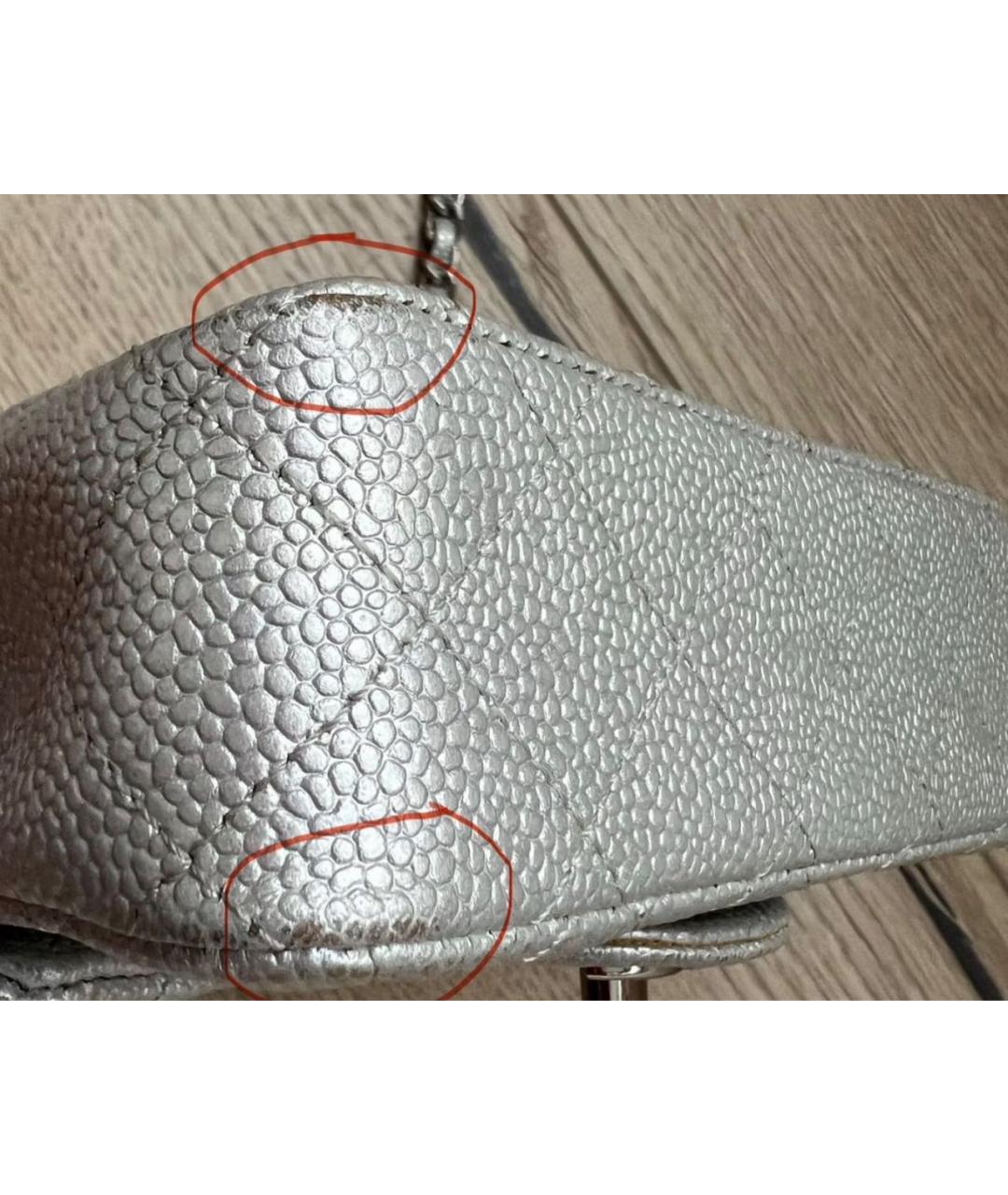 CHANEL Серебряная кожаная сумка через плечо, фото 7