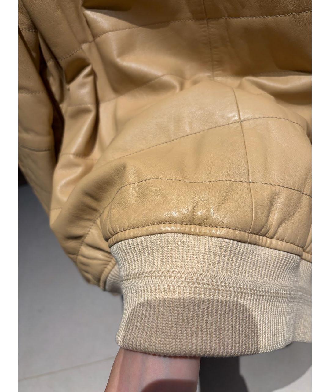 CERRUTI 1881 Бежевая кожаная куртка, фото 6