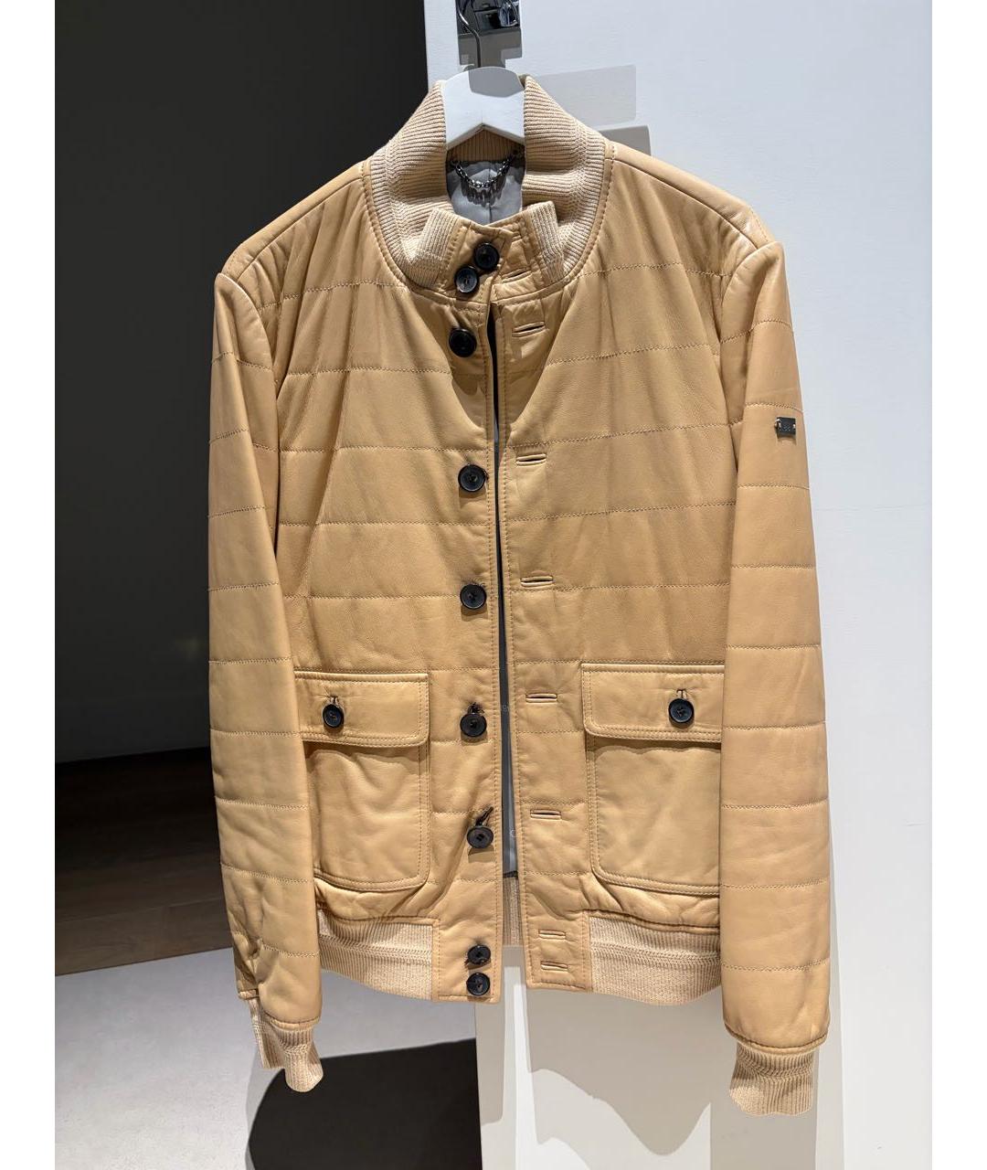CERRUTI 1881 Бежевая кожаная куртка, фото 8