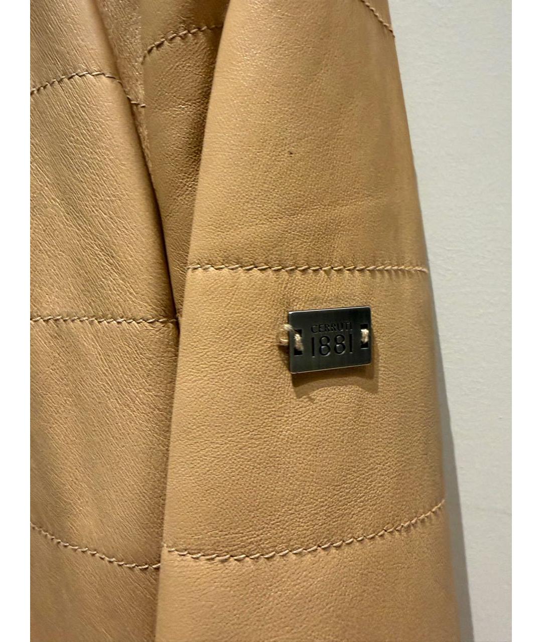 CERRUTI 1881 Бежевая кожаная куртка, фото 5