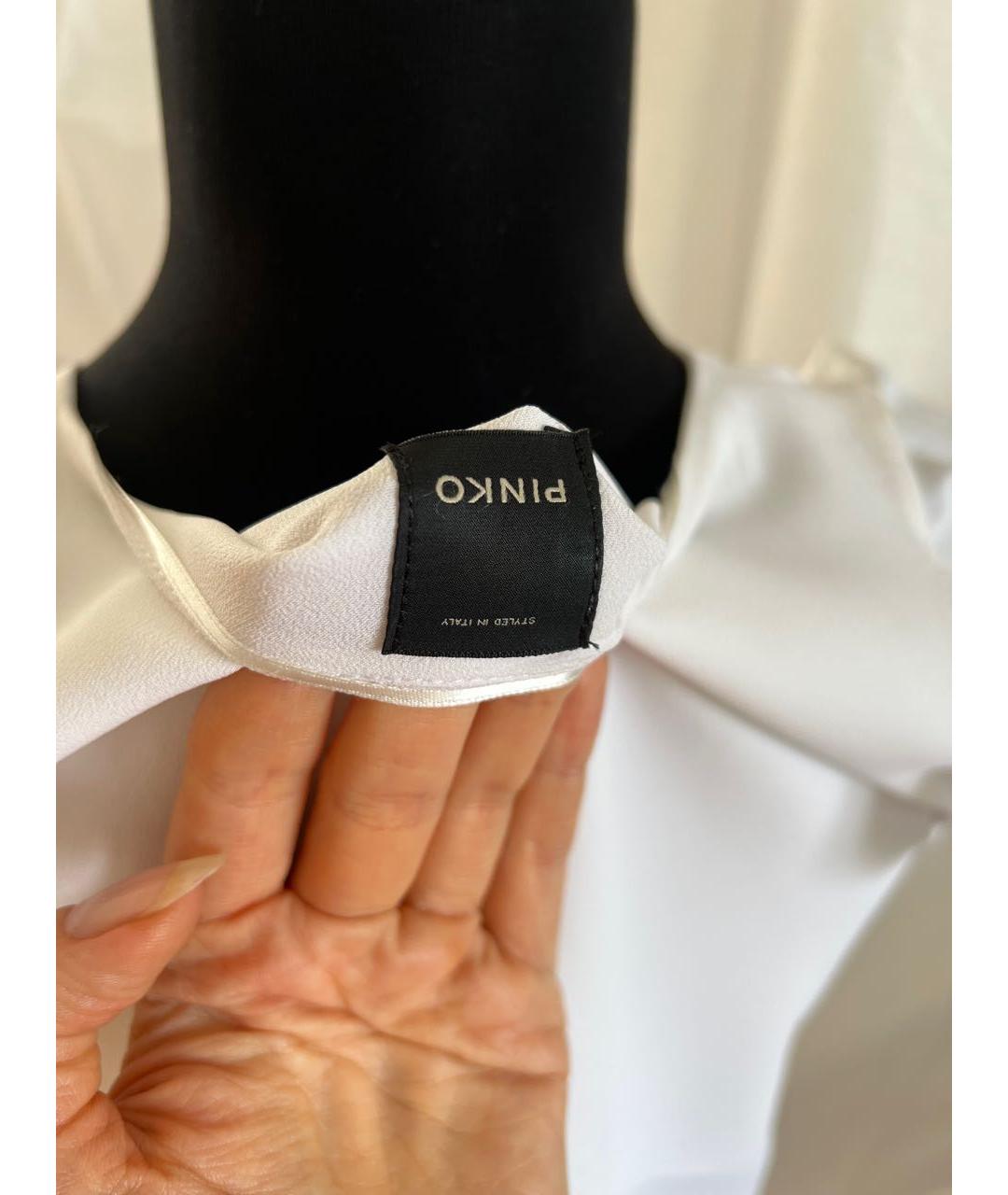 PINKO Белая ацетатная блузы, фото 5