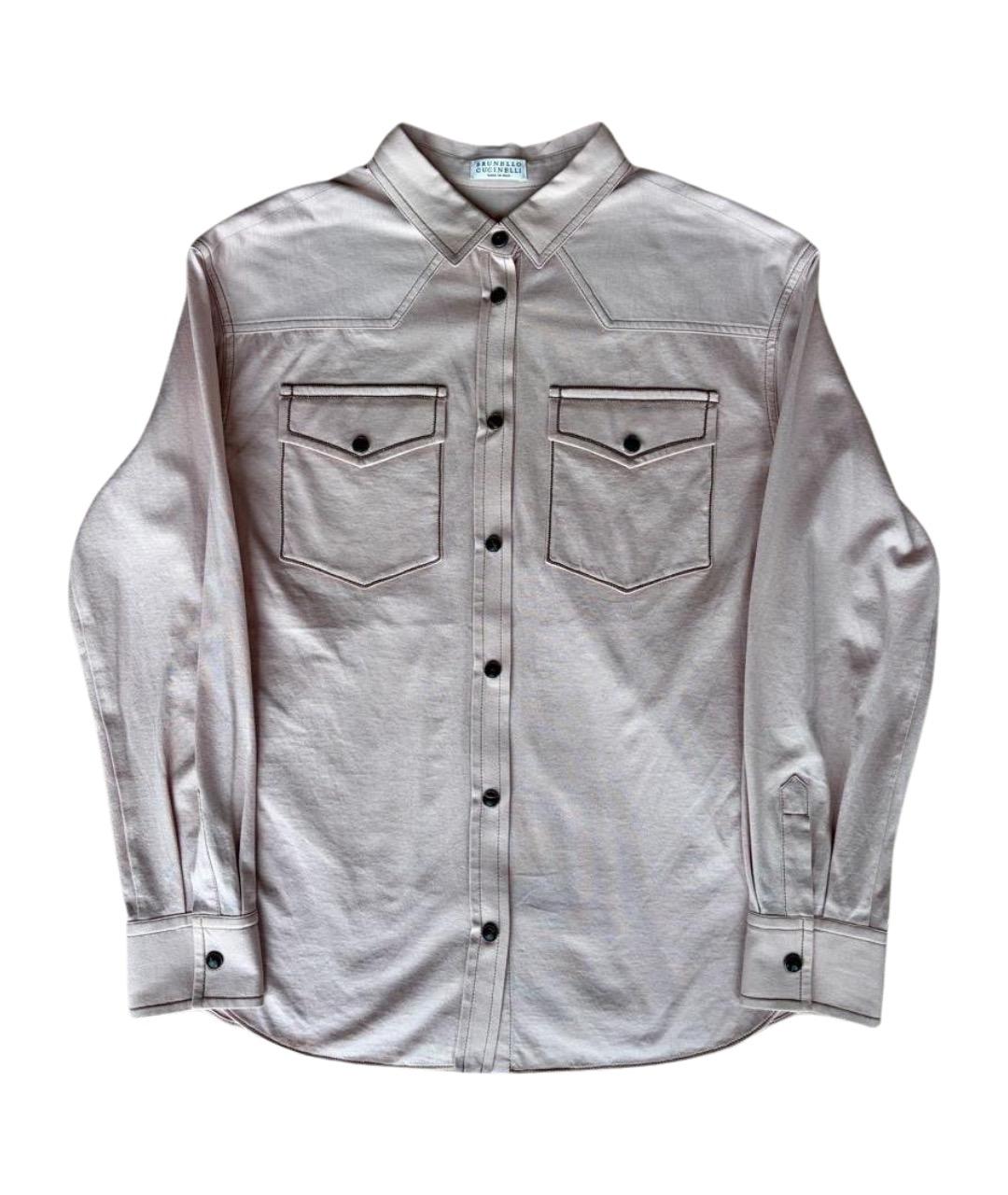 BRUNELLO CUCINELLI Розовая хлопковая рубашка/блузка, фото 1