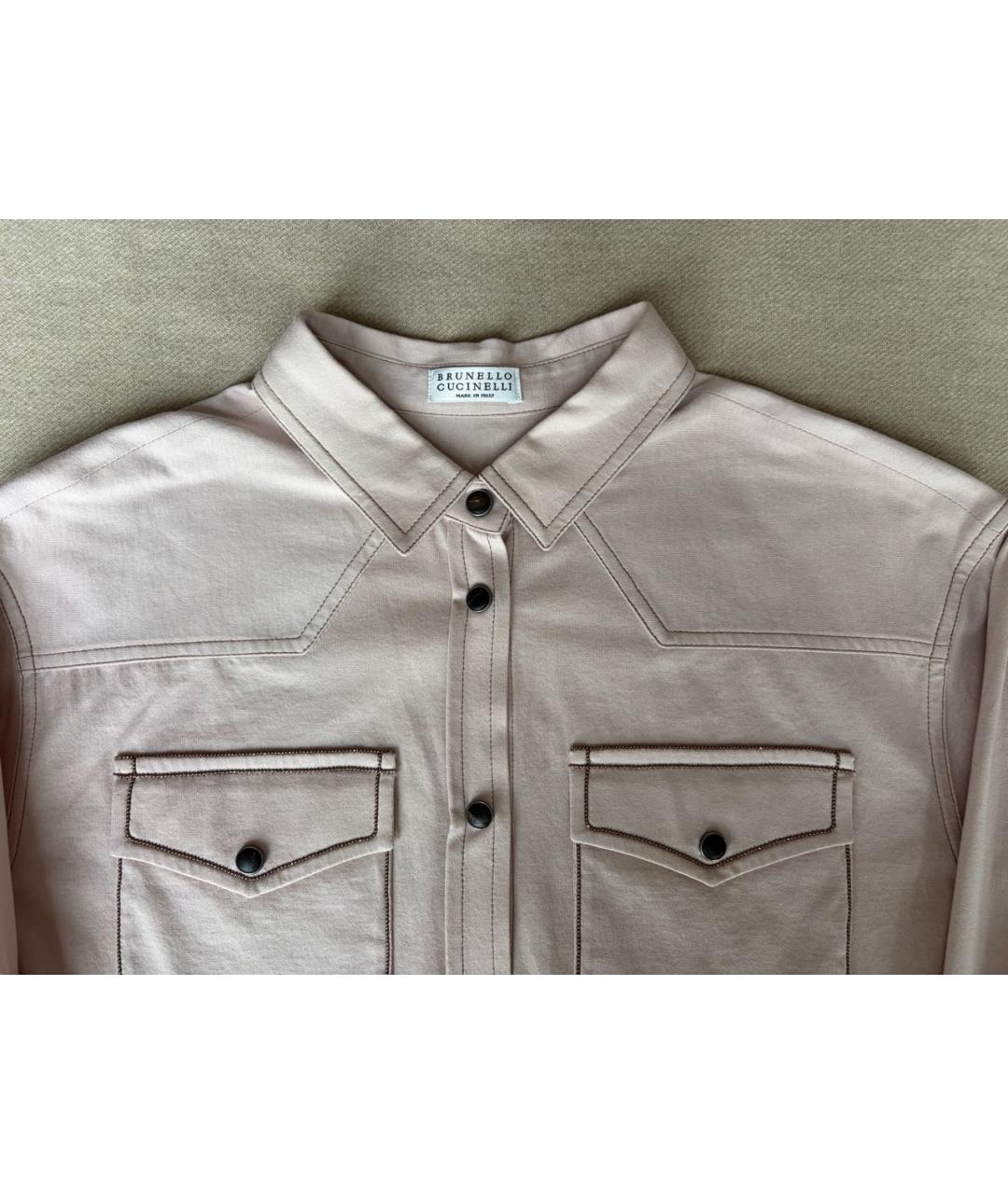 BRUNELLO CUCINELLI Розовая хлопковая рубашка/блузка, фото 3