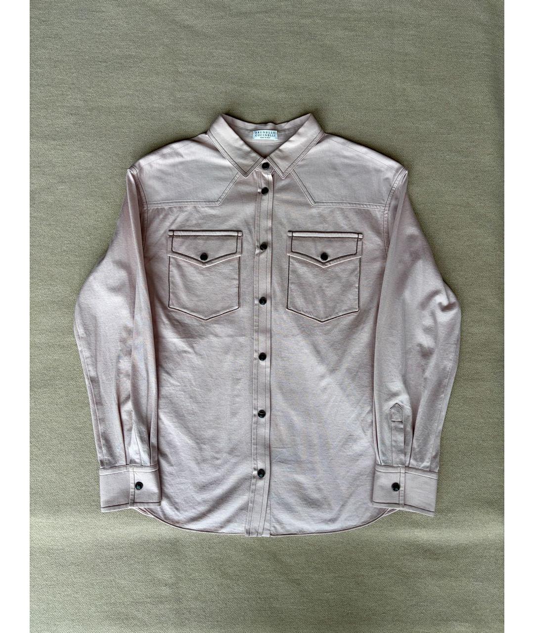 BRUNELLO CUCINELLI Розовая хлопковая рубашка/блузка, фото 9