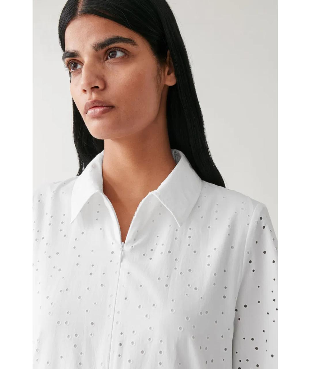 COS Белое хлопковое повседневное платье, фото 4