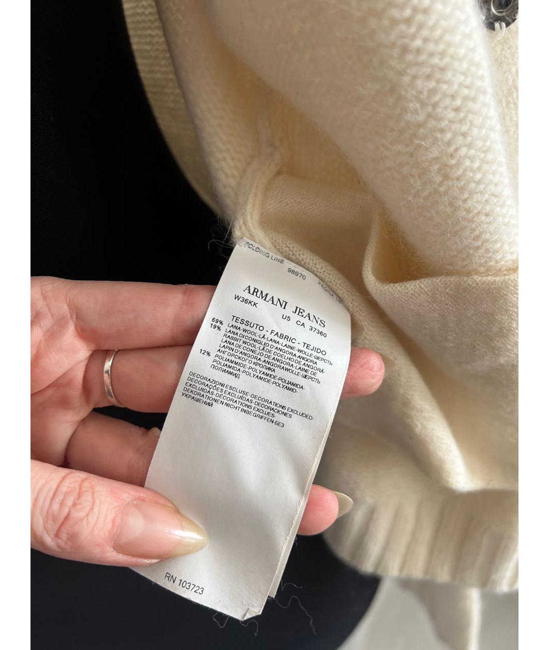 ARMANI JEANS Бежевый шерстяной джемпер / свитер, фото 5