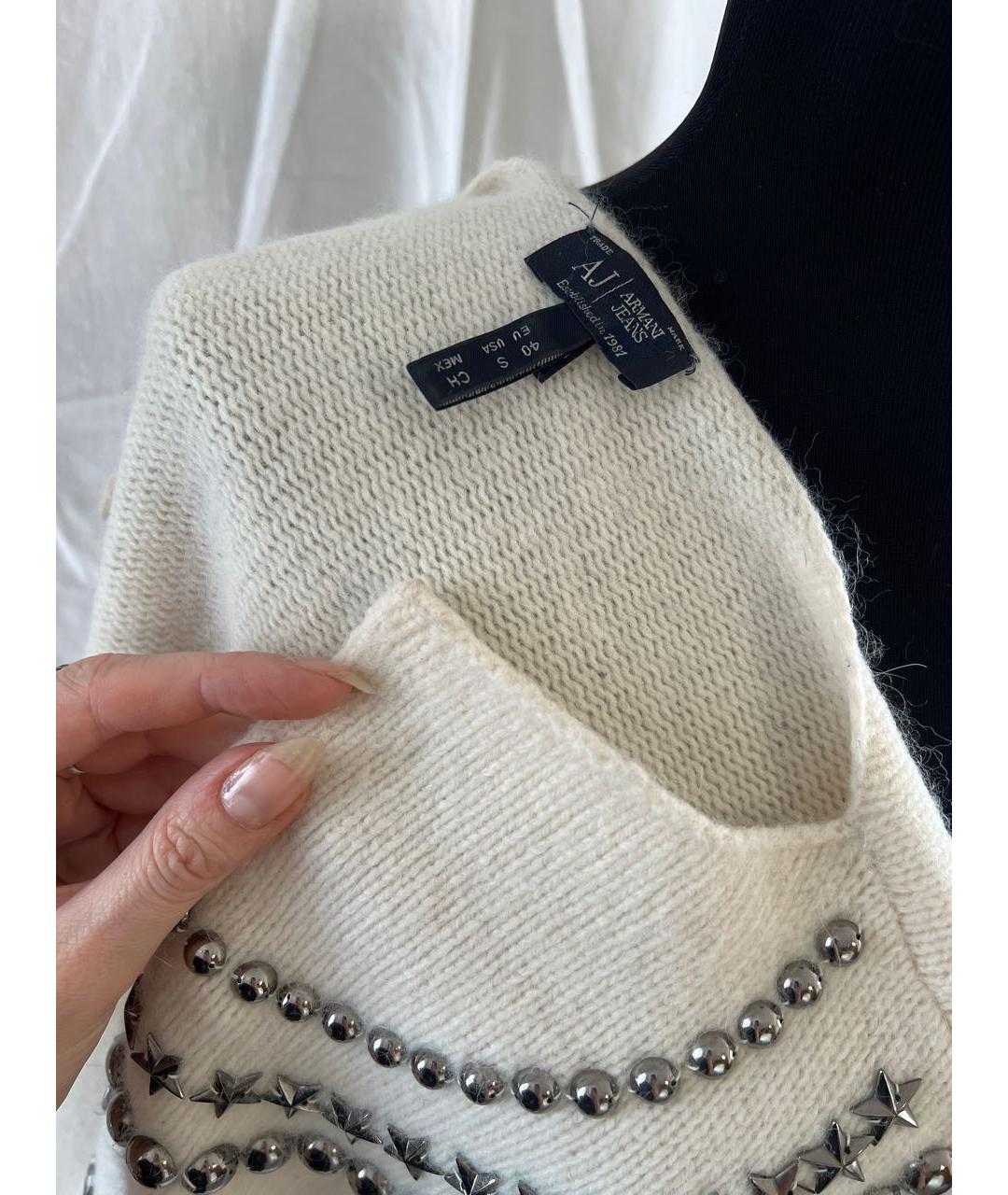 ARMANI JEANS Бежевый шерстяной джемпер / свитер, фото 6