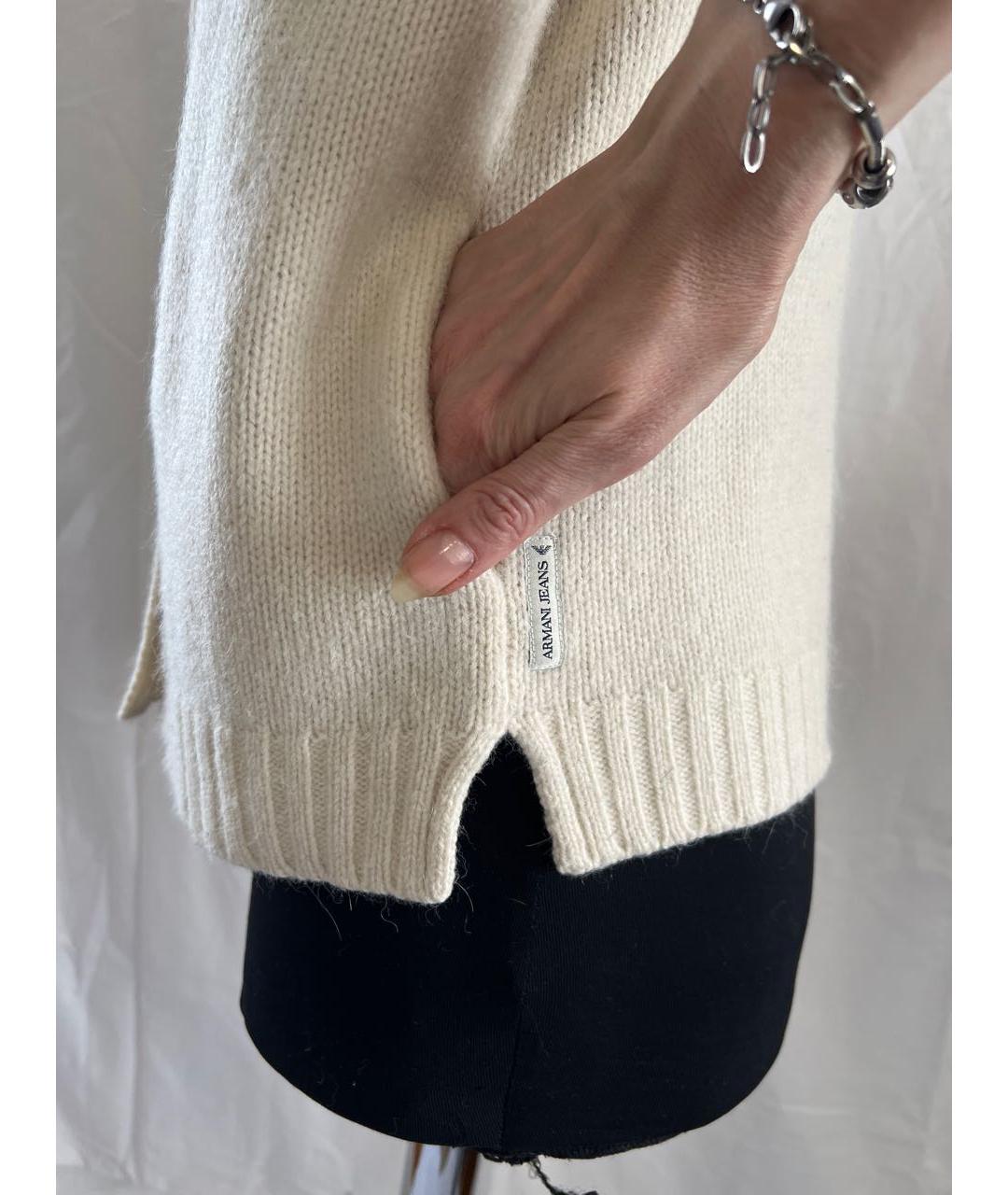 ARMANI JEANS Бежевый шерстяной джемпер / свитер, фото 3