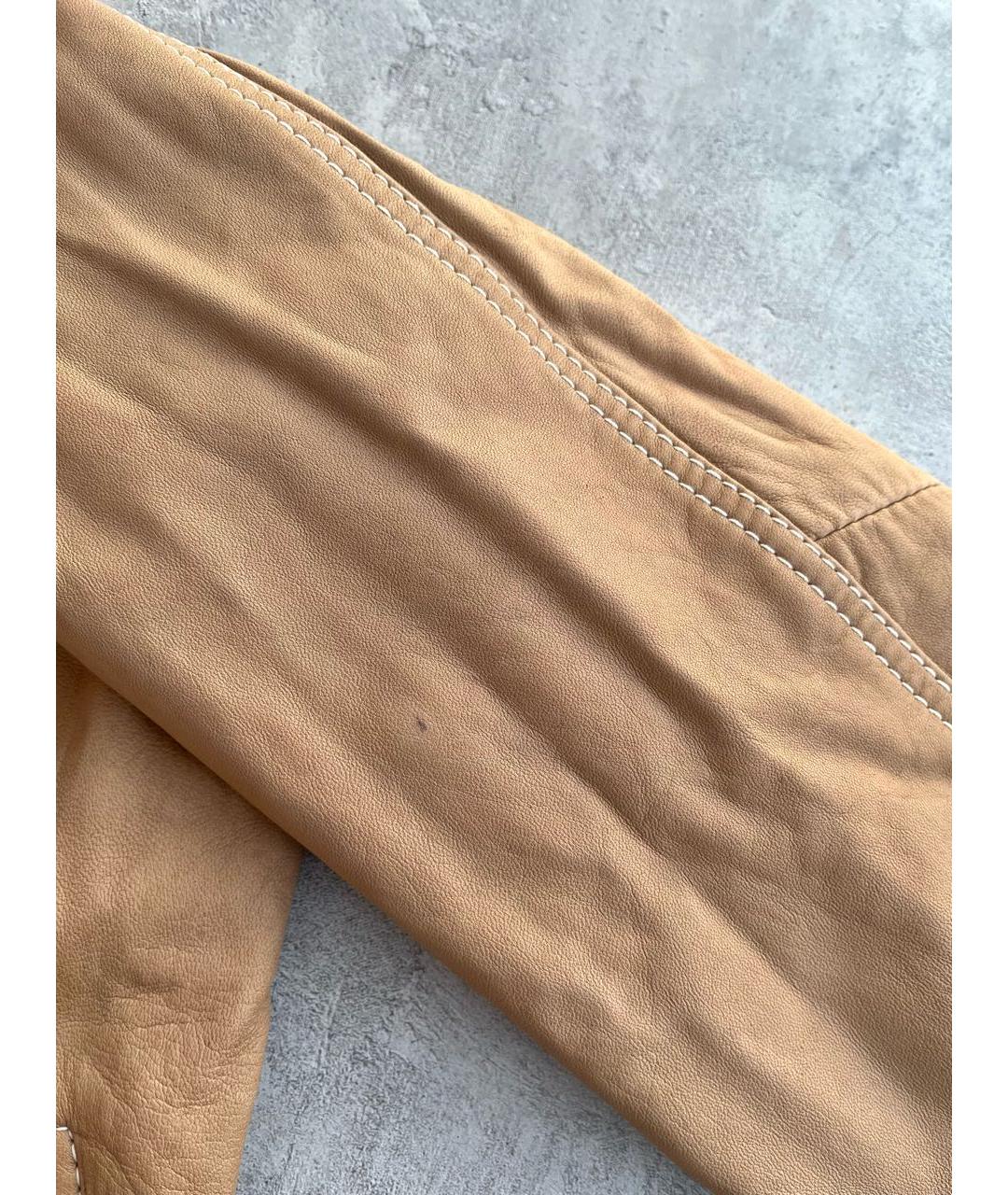 FAY Бежевая кожаная куртка, фото 8