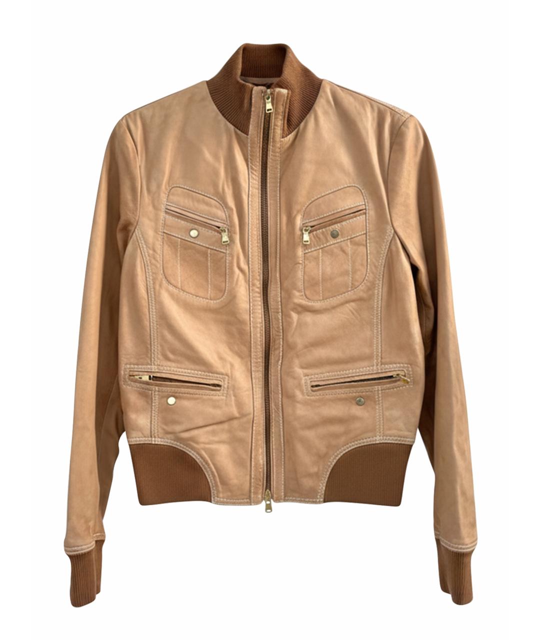 FAY Бежевая кожаная куртка, фото 1