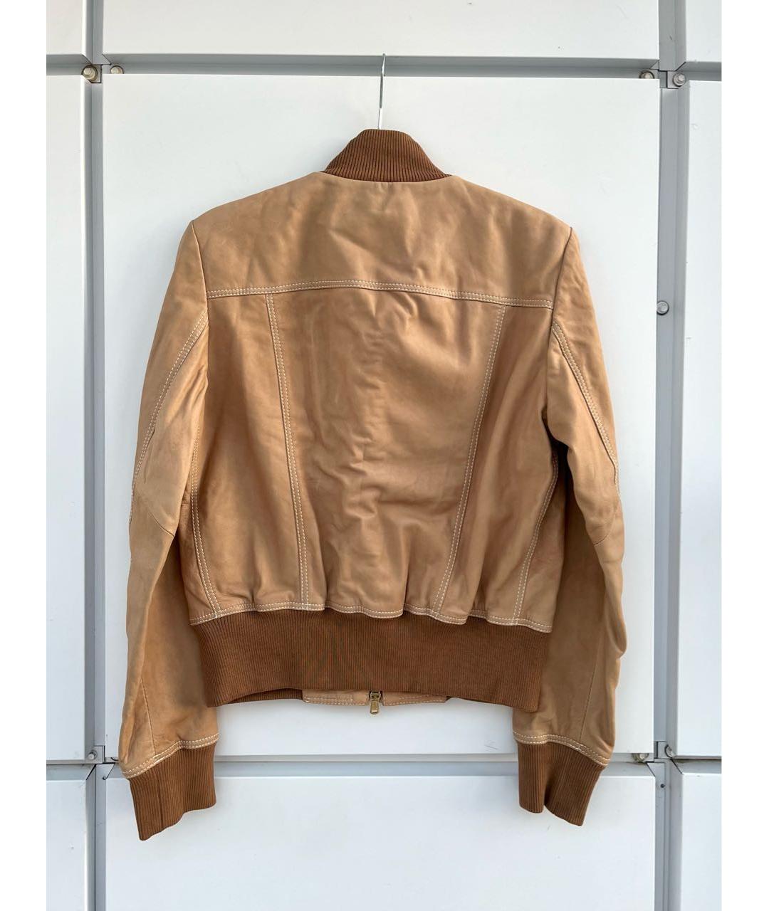 FAY Бежевая кожаная куртка, фото 2
