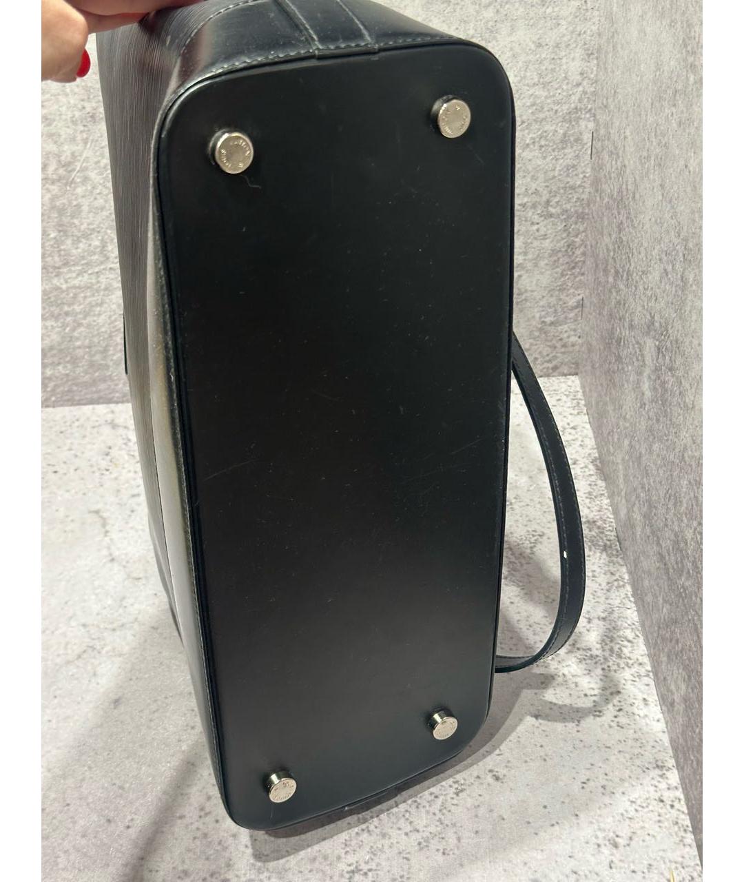 LOUIS VUITTON Черная кожаная сумка с короткими ручками, фото 3