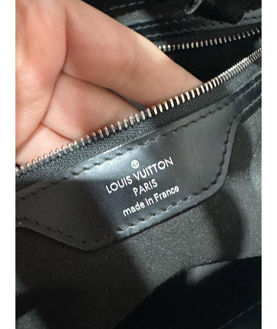 LOUIS VUITTON Черная кожаная сумка с короткими ручками, фото 4