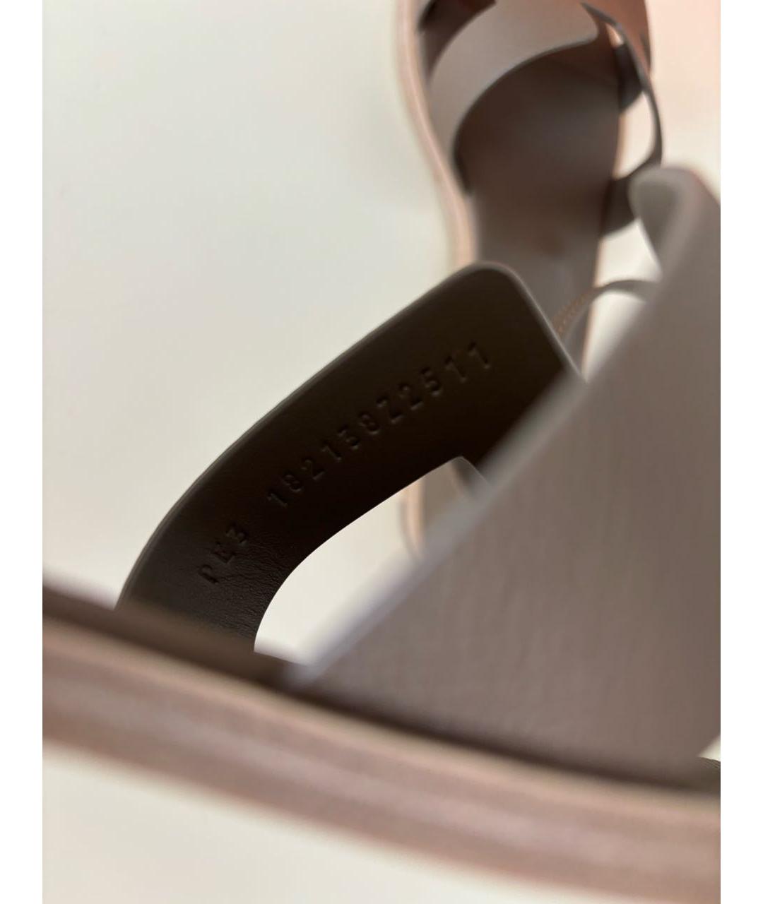 HERMES Бежевые кожаные сандалии, фото 4