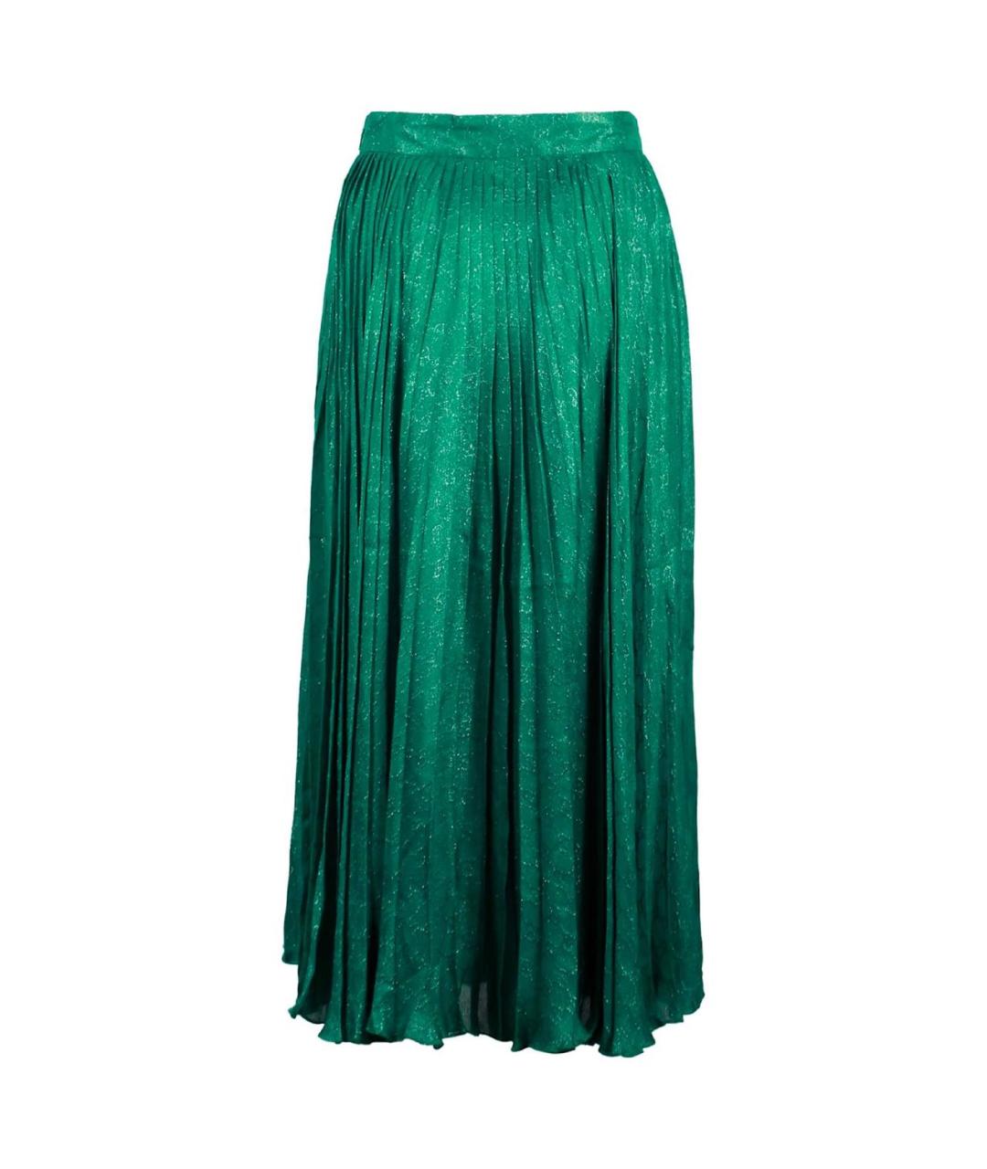 GUCCI Зеленая шелковая юбка миди, фото 2