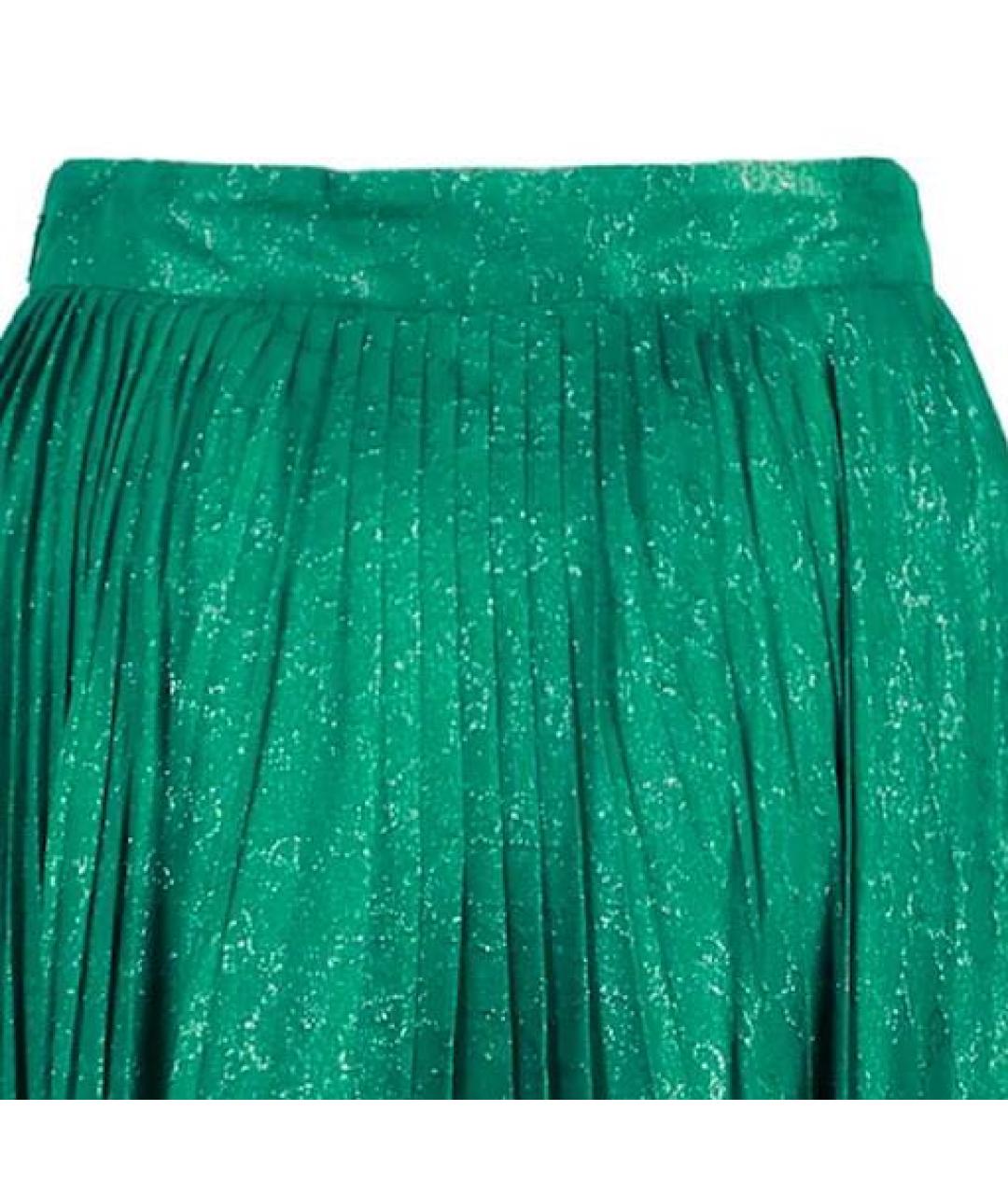 GUCCI Зеленая шелковая юбка миди, фото 4