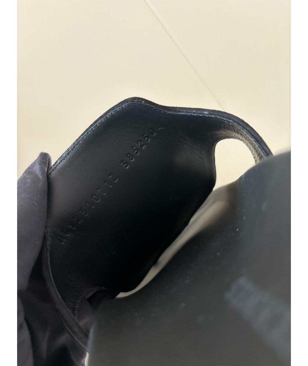 HERMES Черные замшевые шлепанцы, фото 4