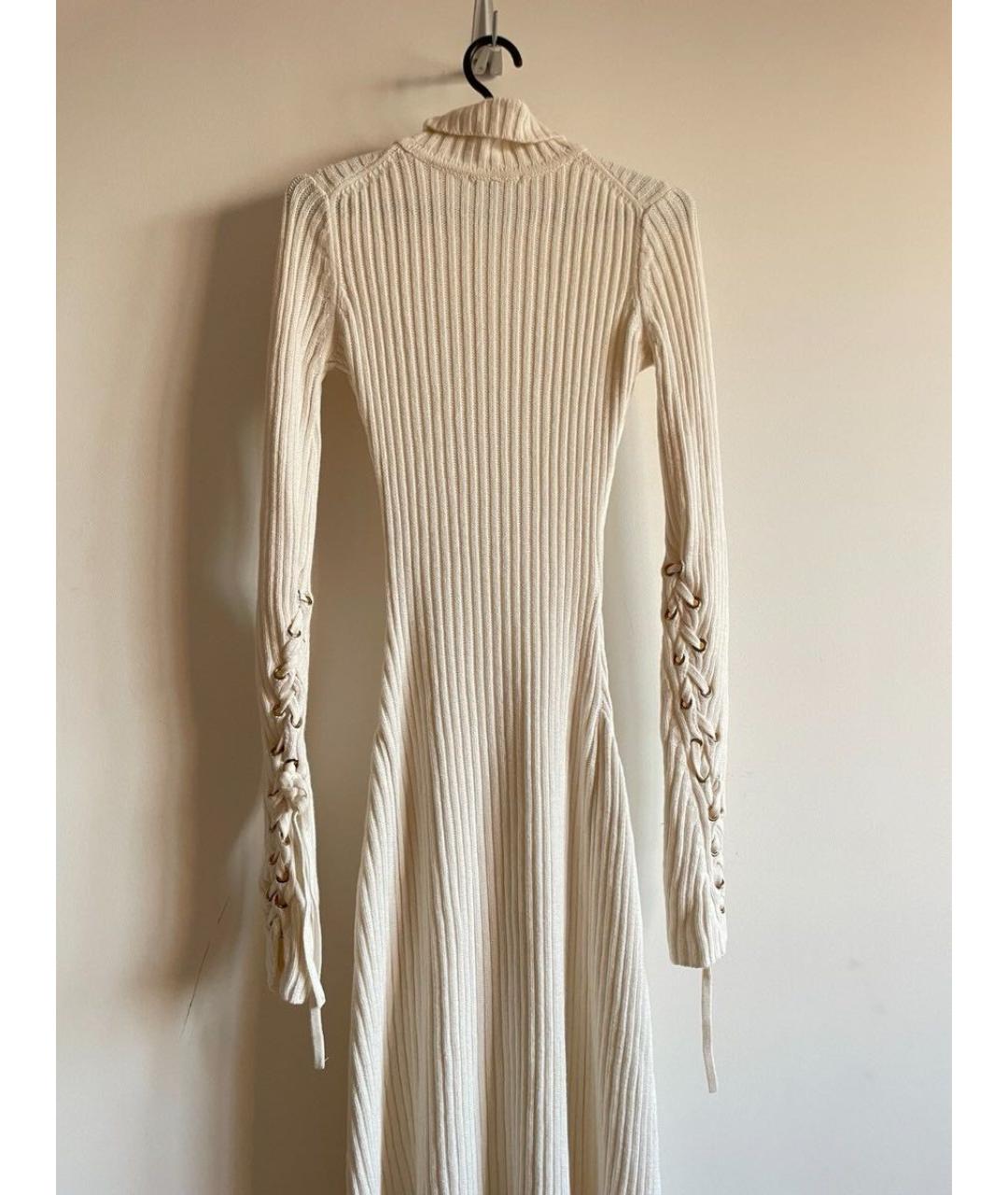 MAJE Бежевое шерстяное повседневное платье, фото 3