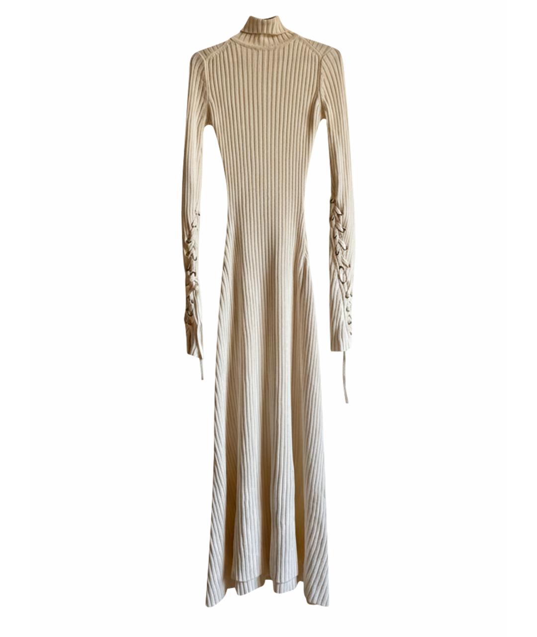 MAJE Бежевое шерстяное повседневное платье, фото 1