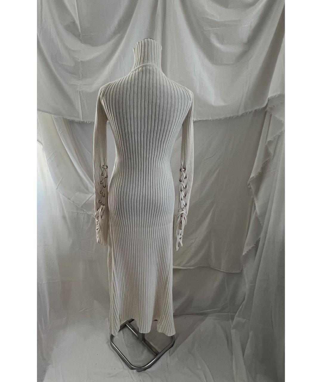 MAJE Бежевое шерстяное повседневное платье, фото 8