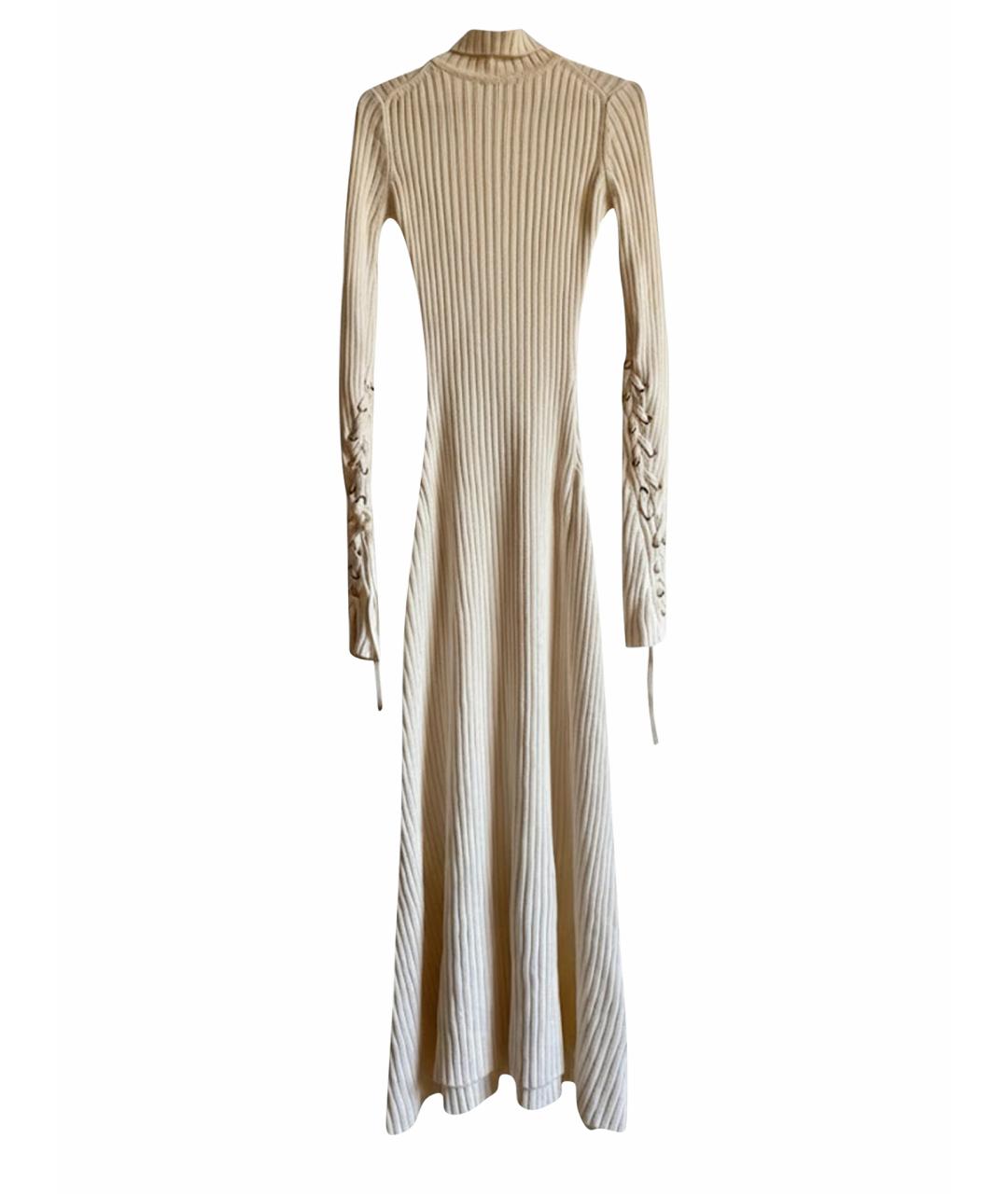 MAJE Бежевое шерстяное повседневное платье, фото 9