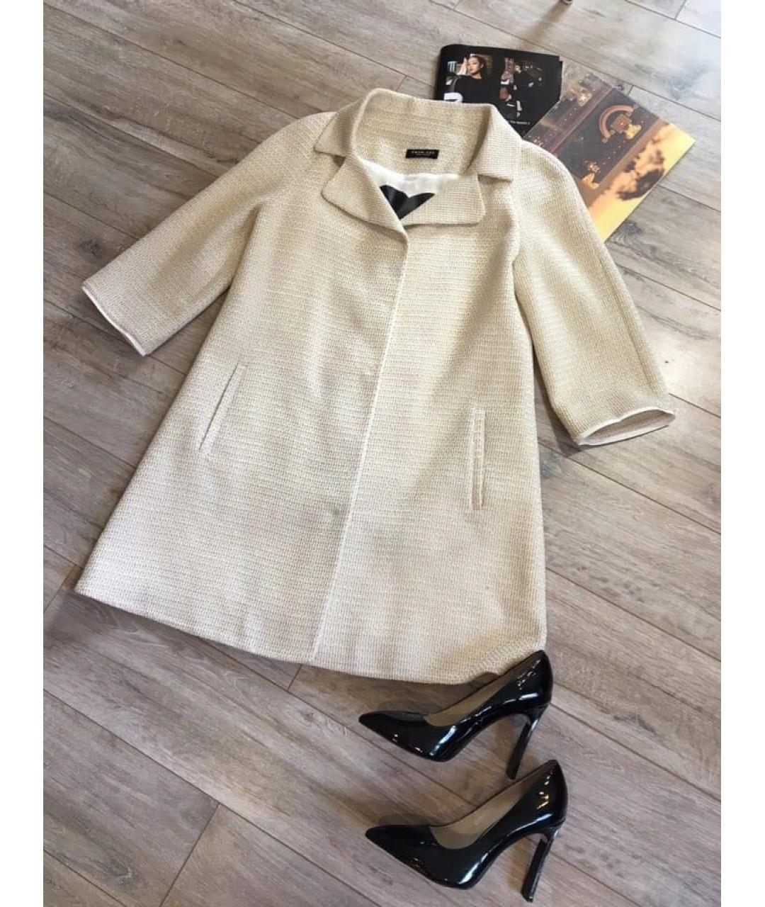 TWIN-SET Бежевое хлопковое пальто, фото 2