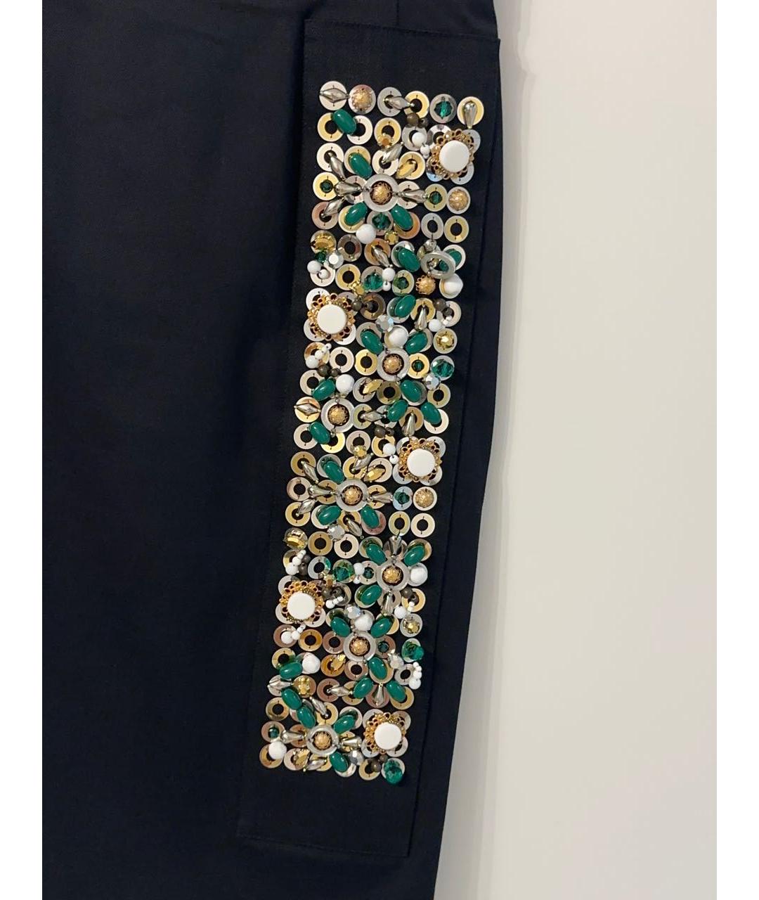 PRADA Черная хлопко-эластановая юбка миди, фото 3