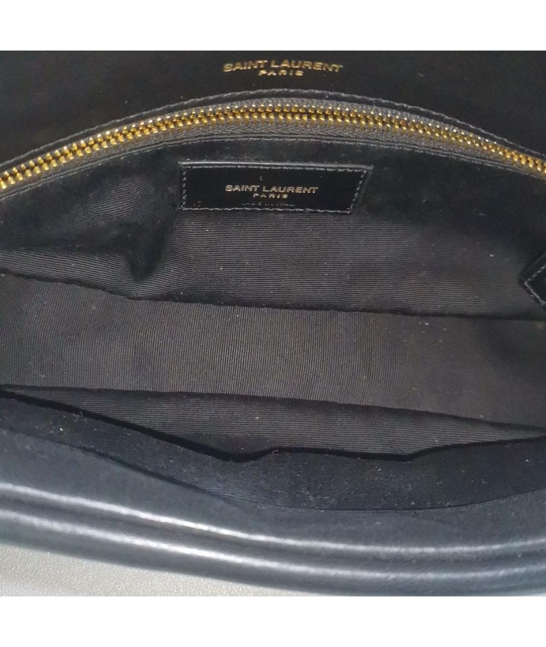 SAINT LAURENT Черная кожаная сумка через плечо, фото 7