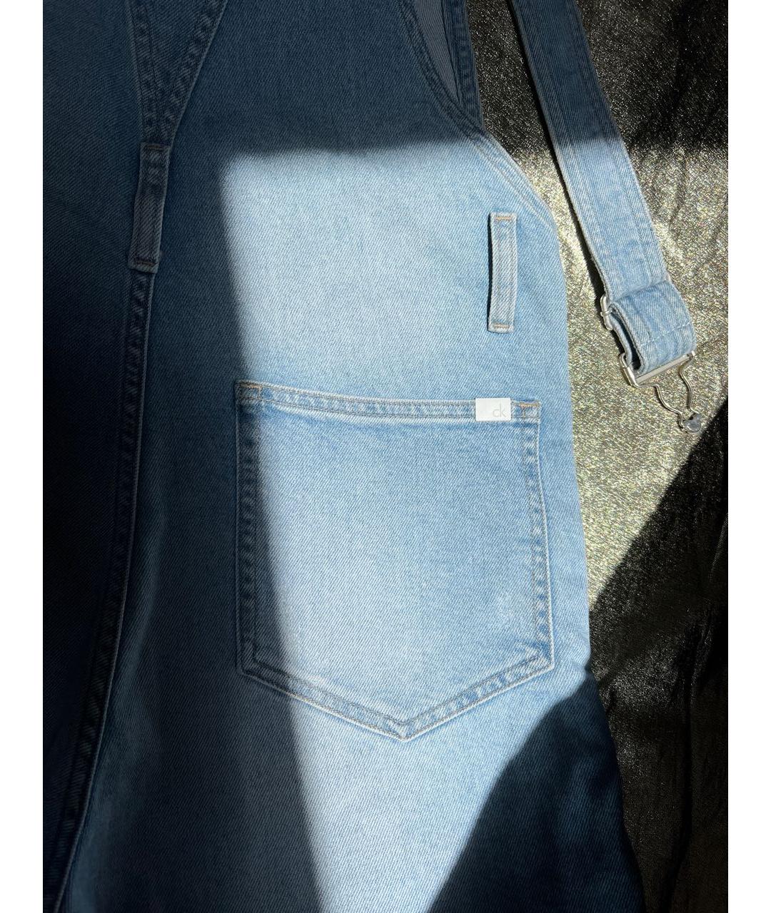 CALVIN KLEIN Голубой хлопковый комбинезон, фото 3