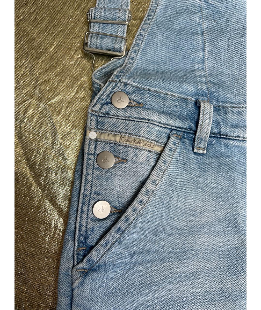 CALVIN KLEIN Голубой хлопковый комбинезон, фото 5