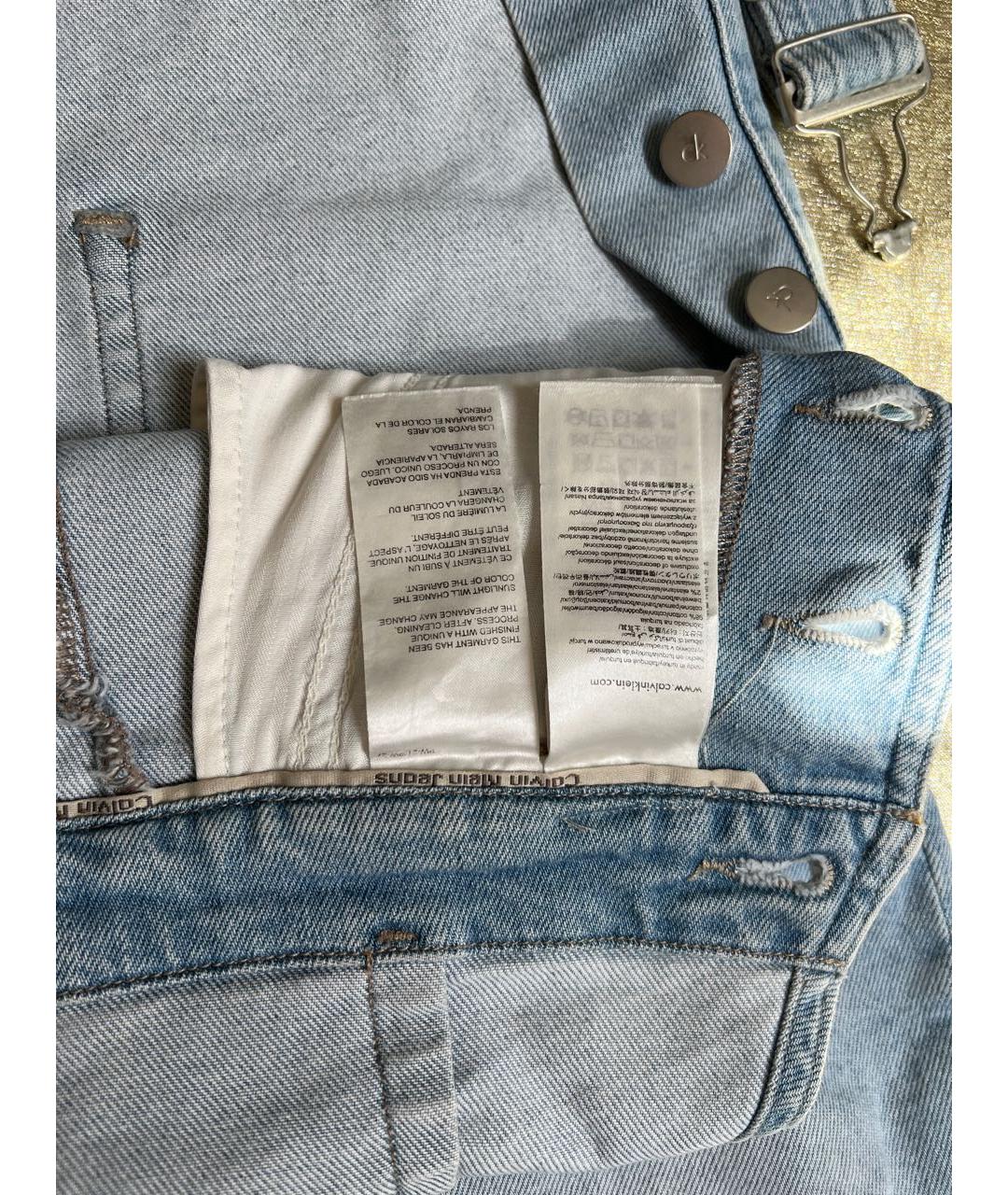 CALVIN KLEIN Голубой хлопковый комбинезон, фото 4