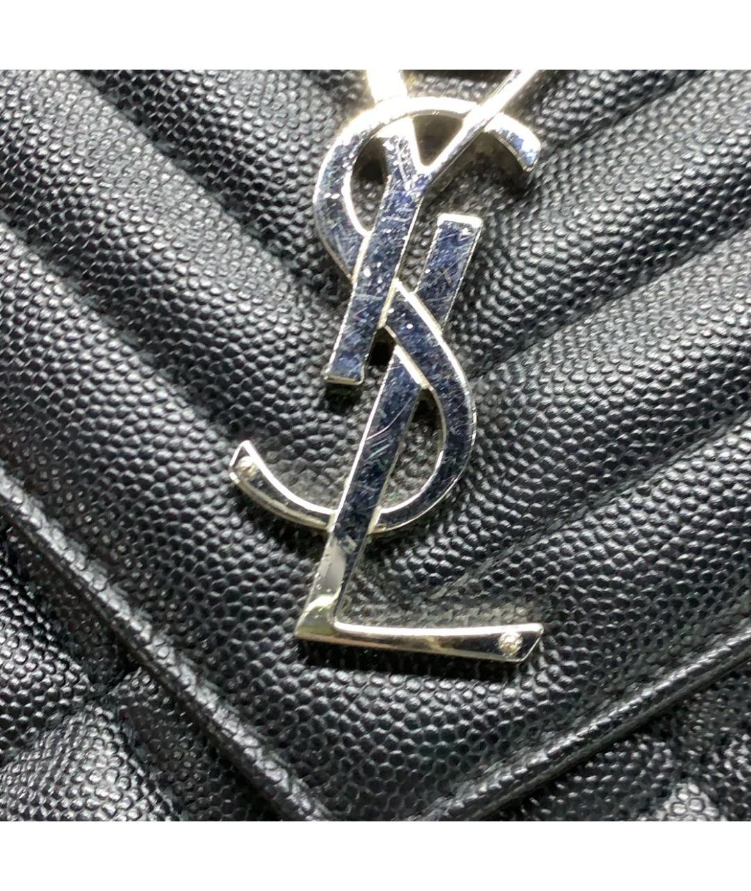 SAINT LAURENT Черная кожаная сумка через плечо, фото 8