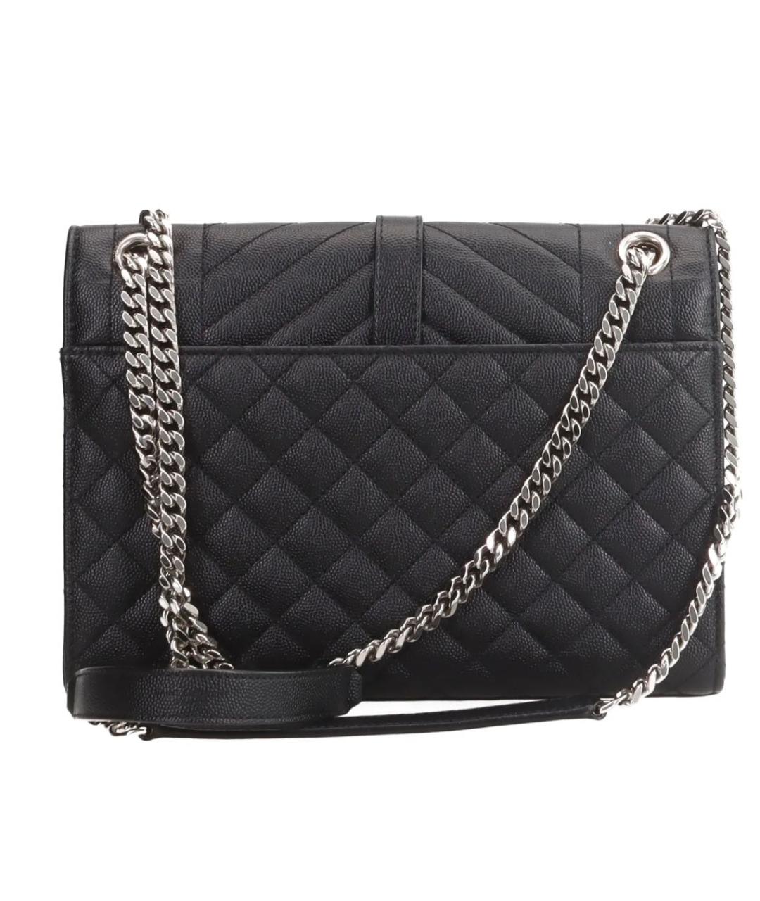 SAINT LAURENT Черная кожаная сумка через плечо, фото 3