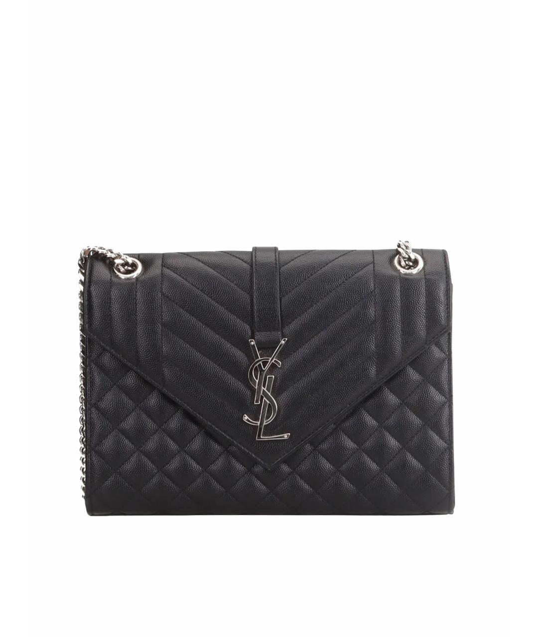SAINT LAURENT Черная кожаная сумка через плечо, фото 1