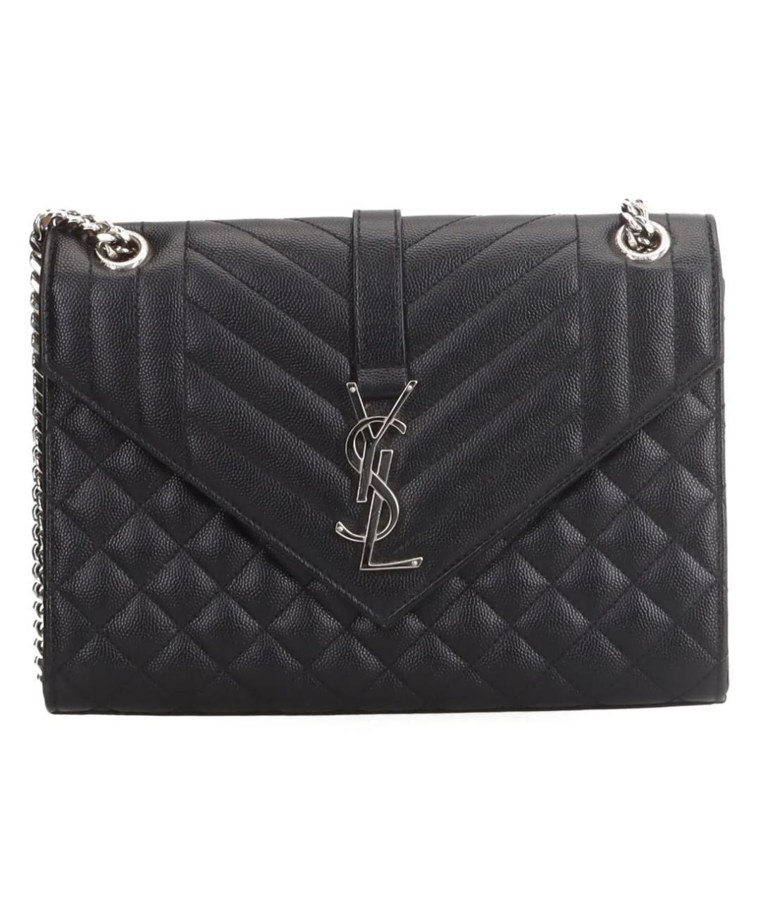 SAINT LAURENT Черная кожаная сумка через плечо, фото 9