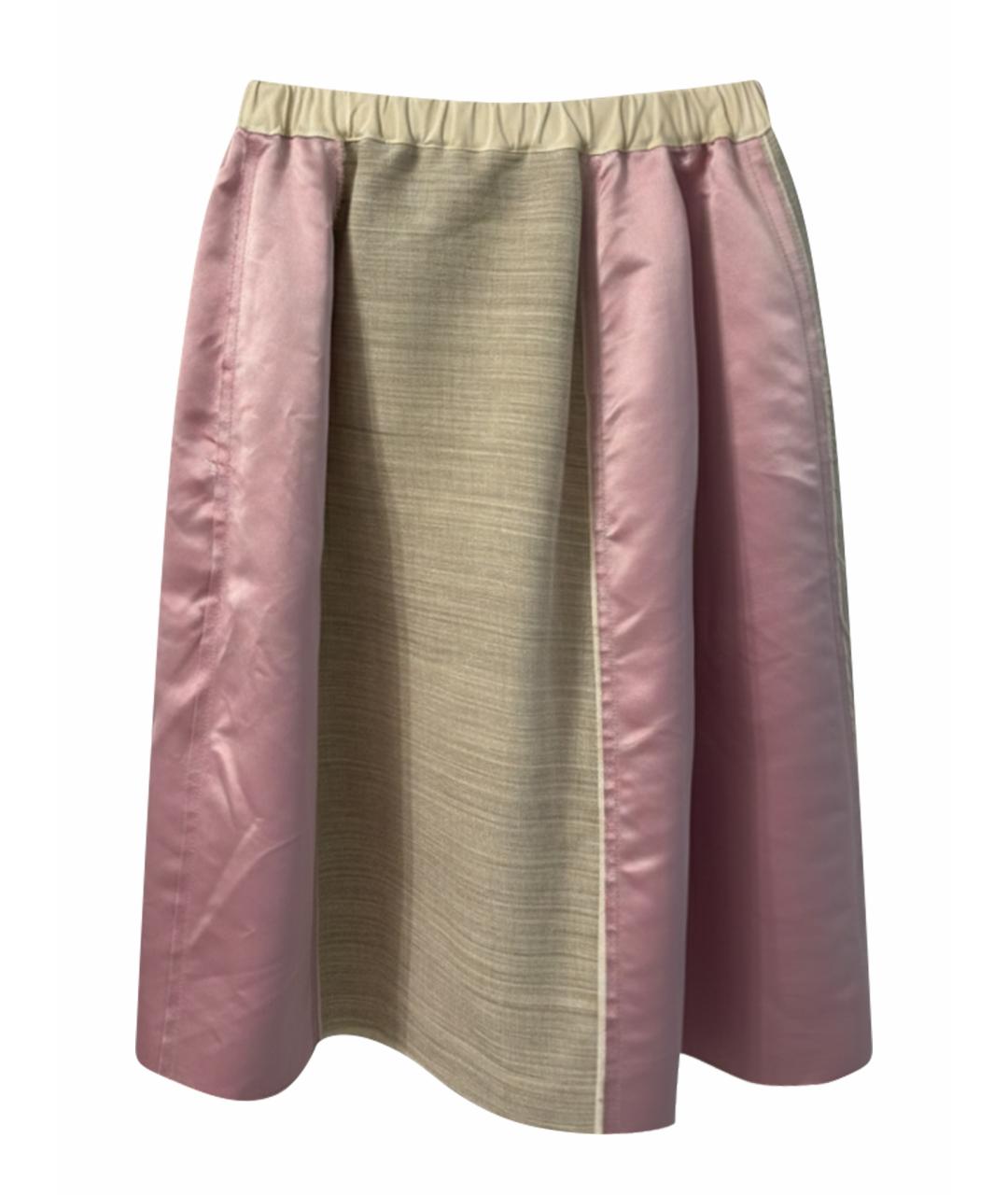 MARNI Розовая деним юбка миди, фото 1