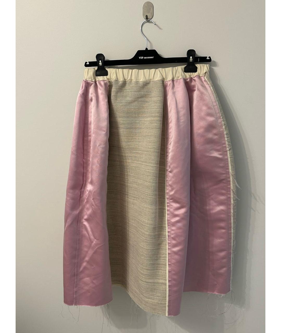 MARNI Розовая деним юбка миди, фото 6