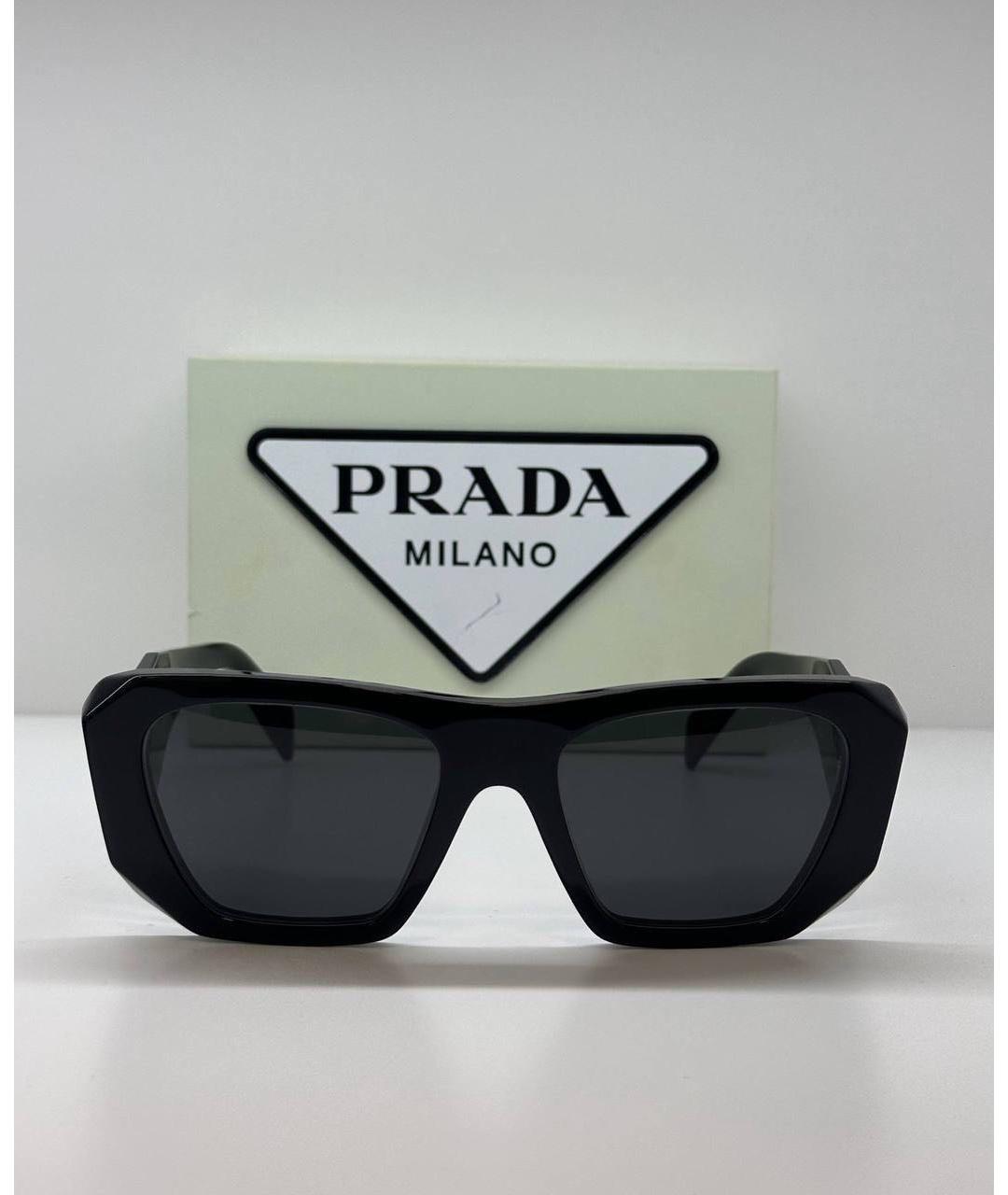 PRADA Черные пластиковые солнцезащитные очки, фото 4