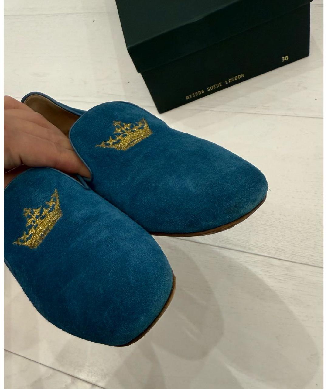 CHURCH'S Голубые замшевые лоферы, фото 6