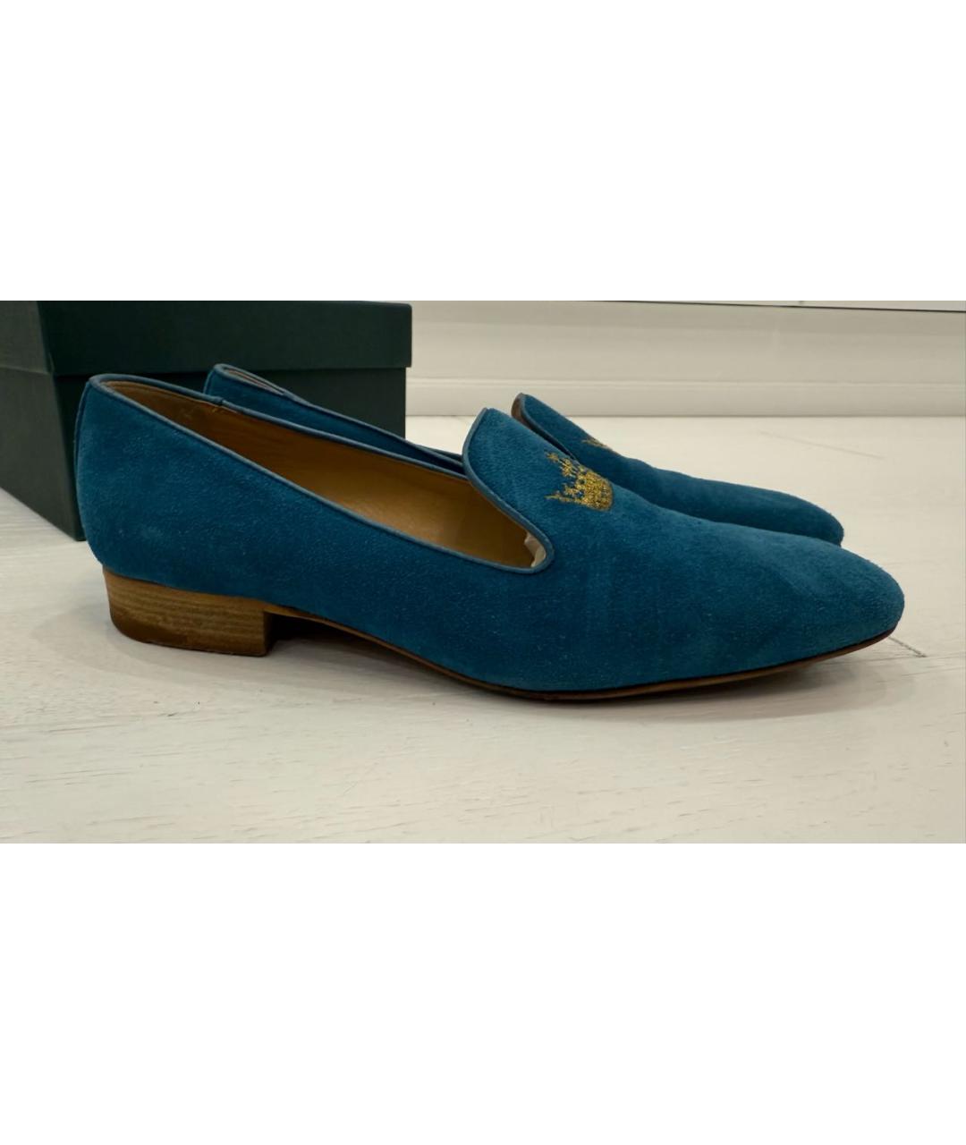 CHURCH'S Голубые замшевые лоферы, фото 9